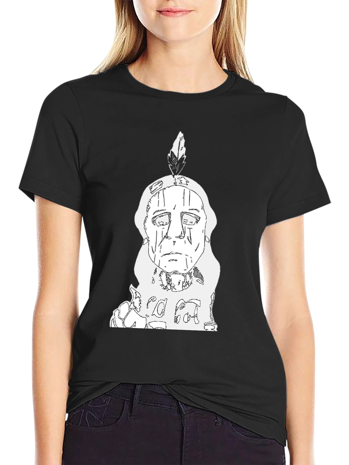 Indian Chief T-Shirt - Black Cotton Tee