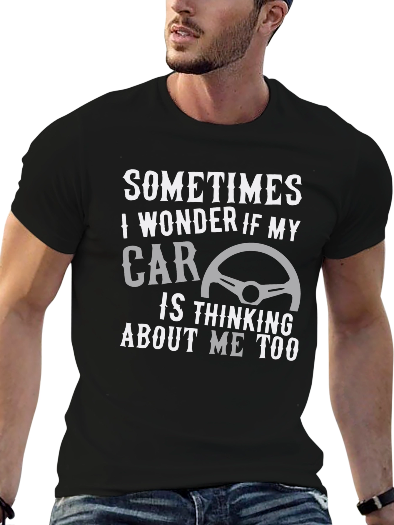 Funny Thinking Car Graphic Tee