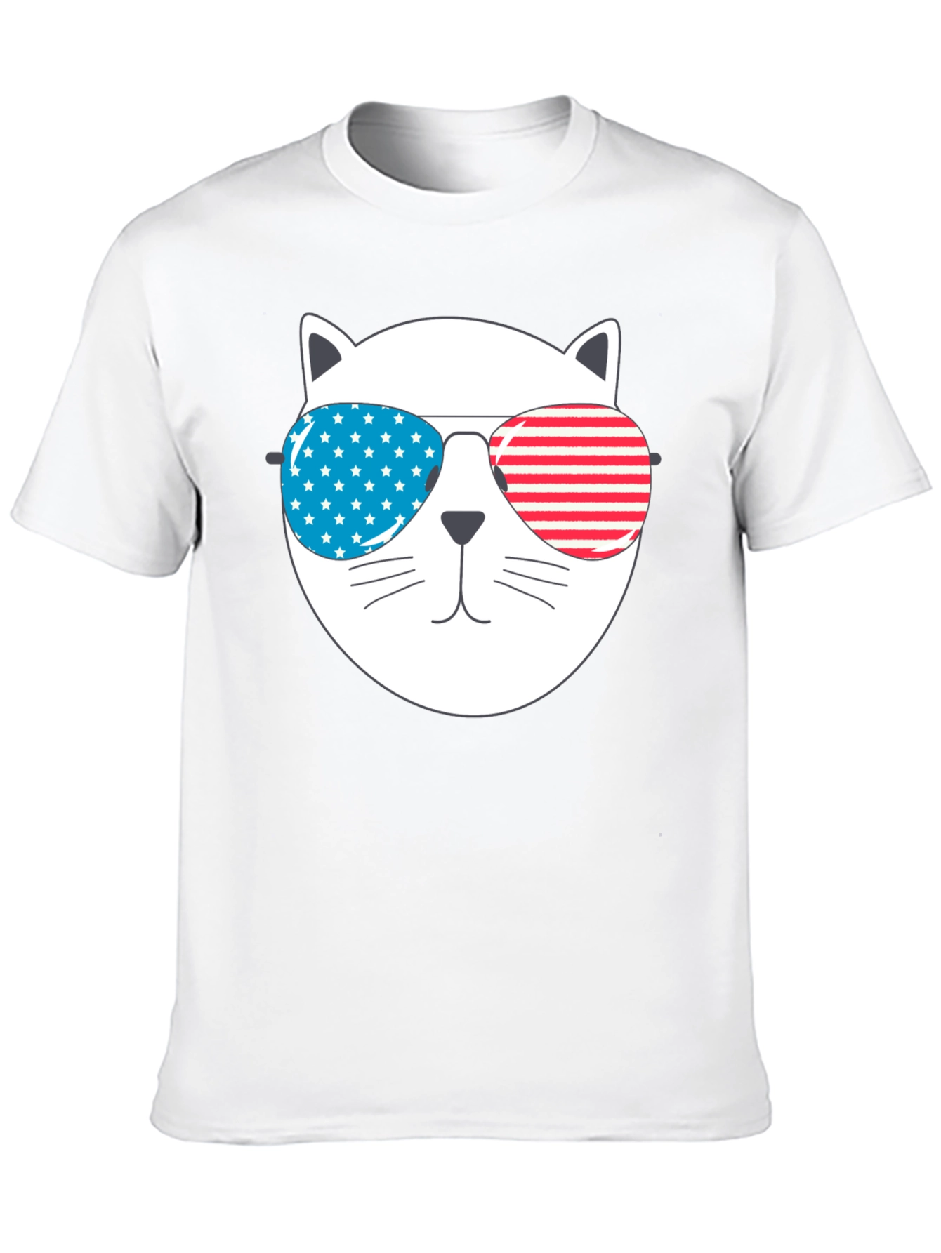 Patriotic Cat Sunglasses T-Shirt - USA Pride