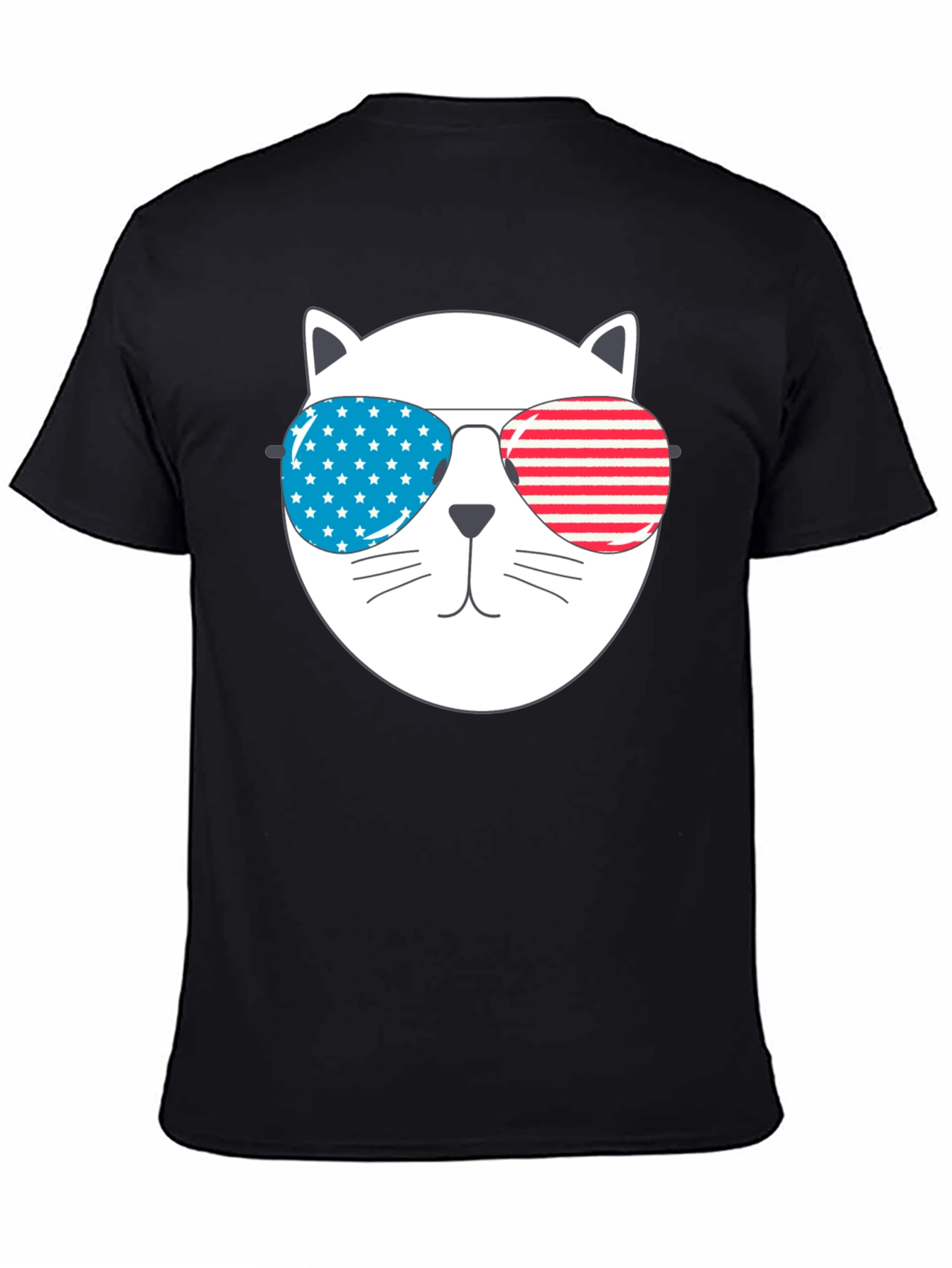 Patriotic Cat Sunglasses T-Shirt - USA Pride