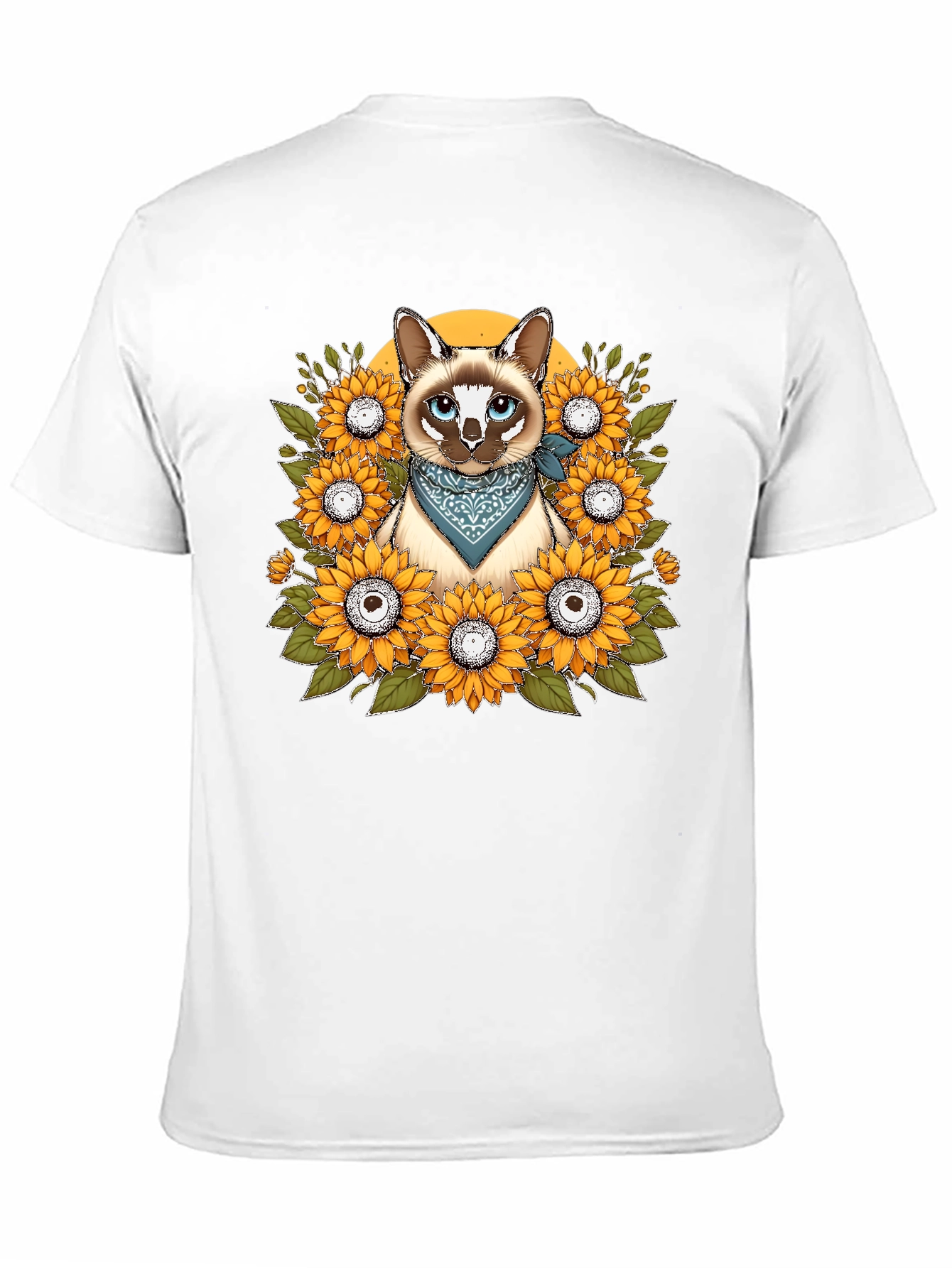 Cat Sunflower T-Shirt - Unique Graphic Tee