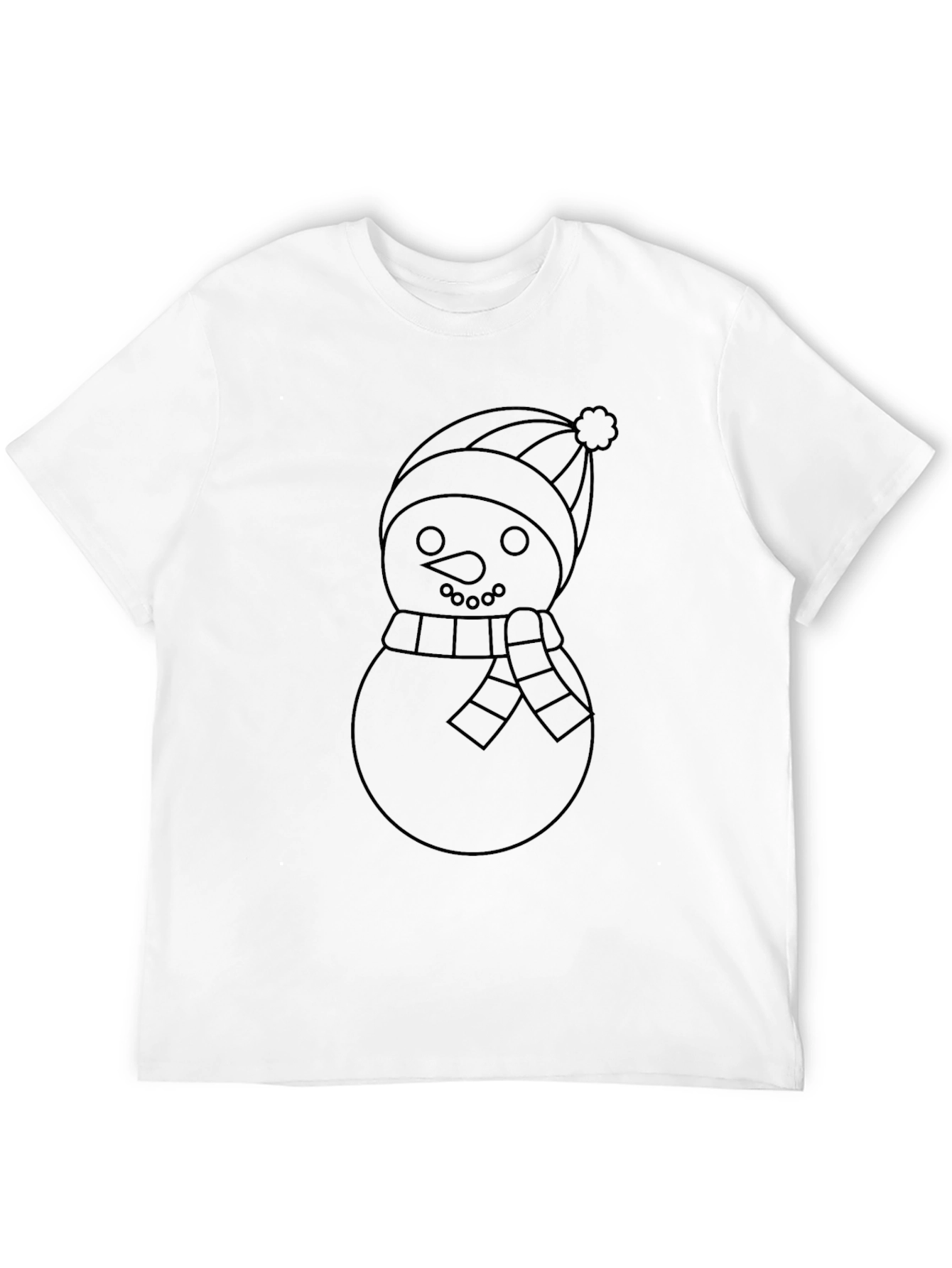 Snowman Outline Graphic Tee - Holiday Fun