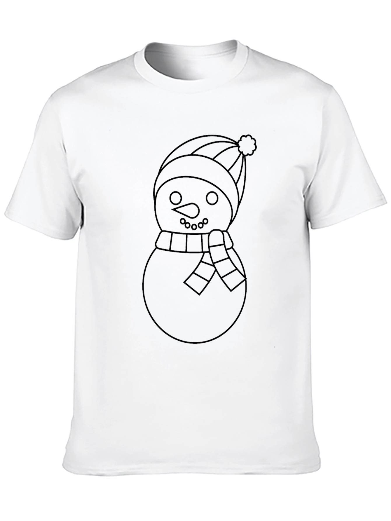 Snowman Outline Graphic Tee - Holiday Fun