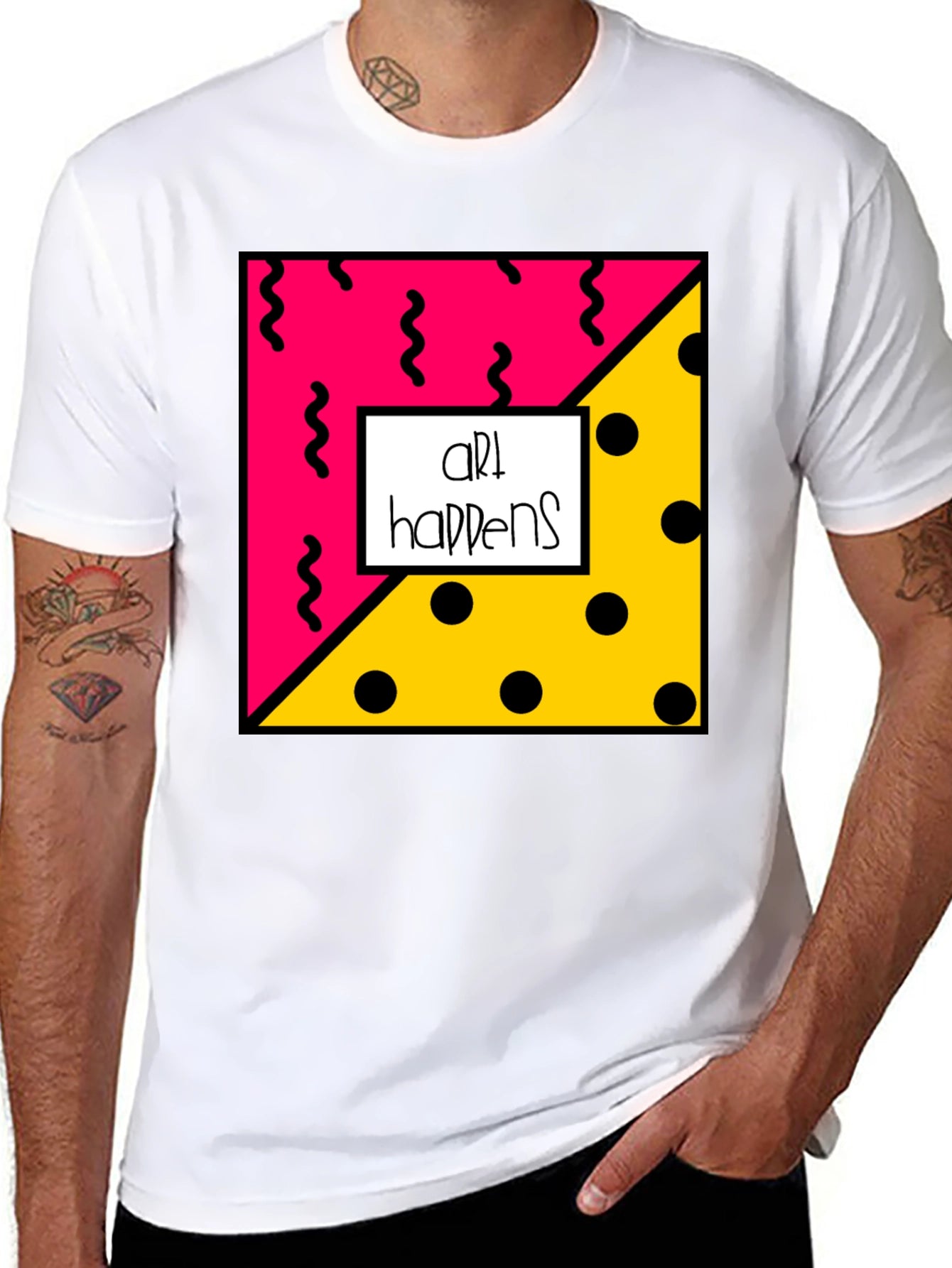 Art Happens Graphic Tee - Black Cotton T-Shirt
