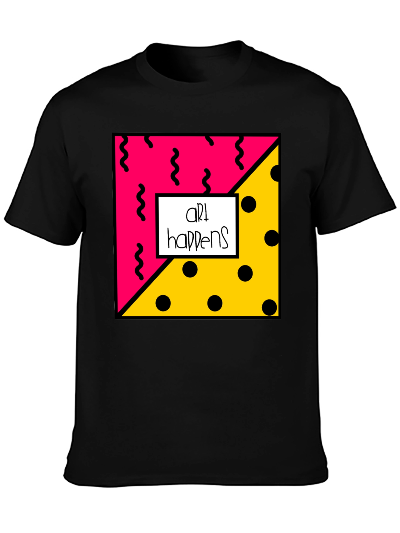 Art Happens Graphic Tee - Black Cotton T-Shirt