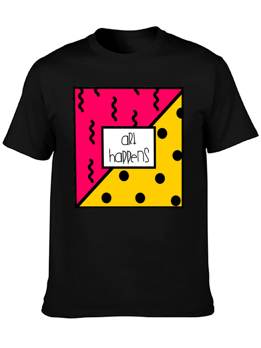 Art Happens Graphic Tee - Black Cotton T-Shirt