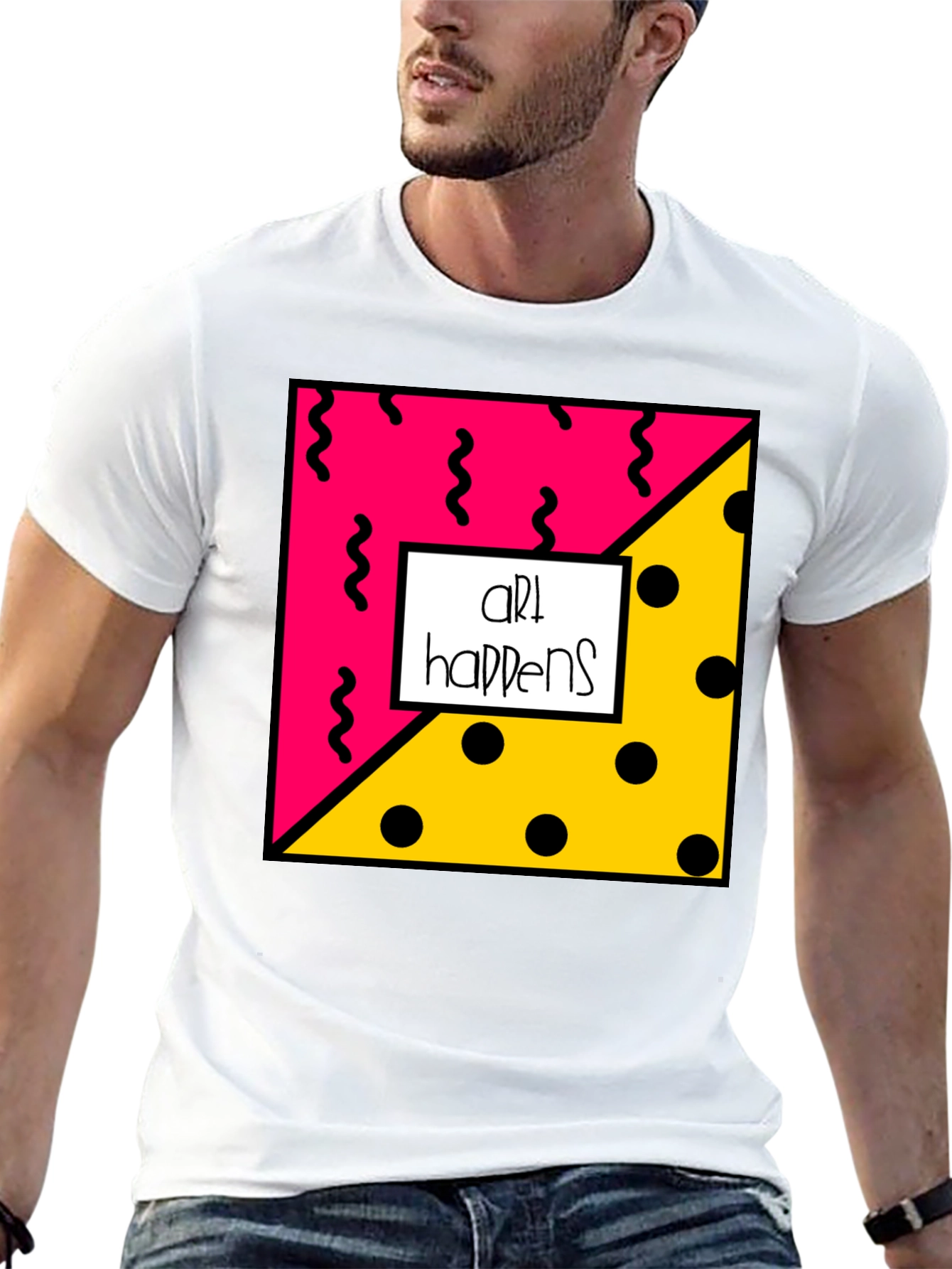 Art Happens Graphic Tee - Black Cotton T-Shirt