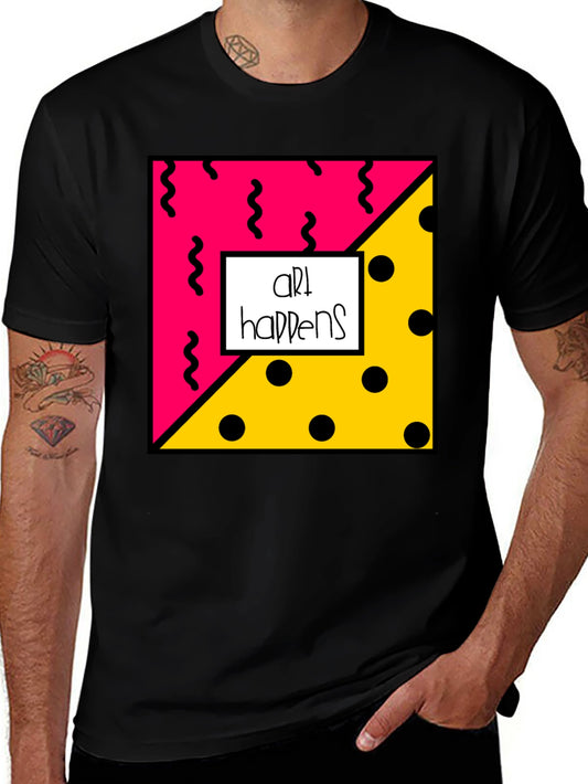 Art Happens Graphic Tee - Black Cotton T-Shirt