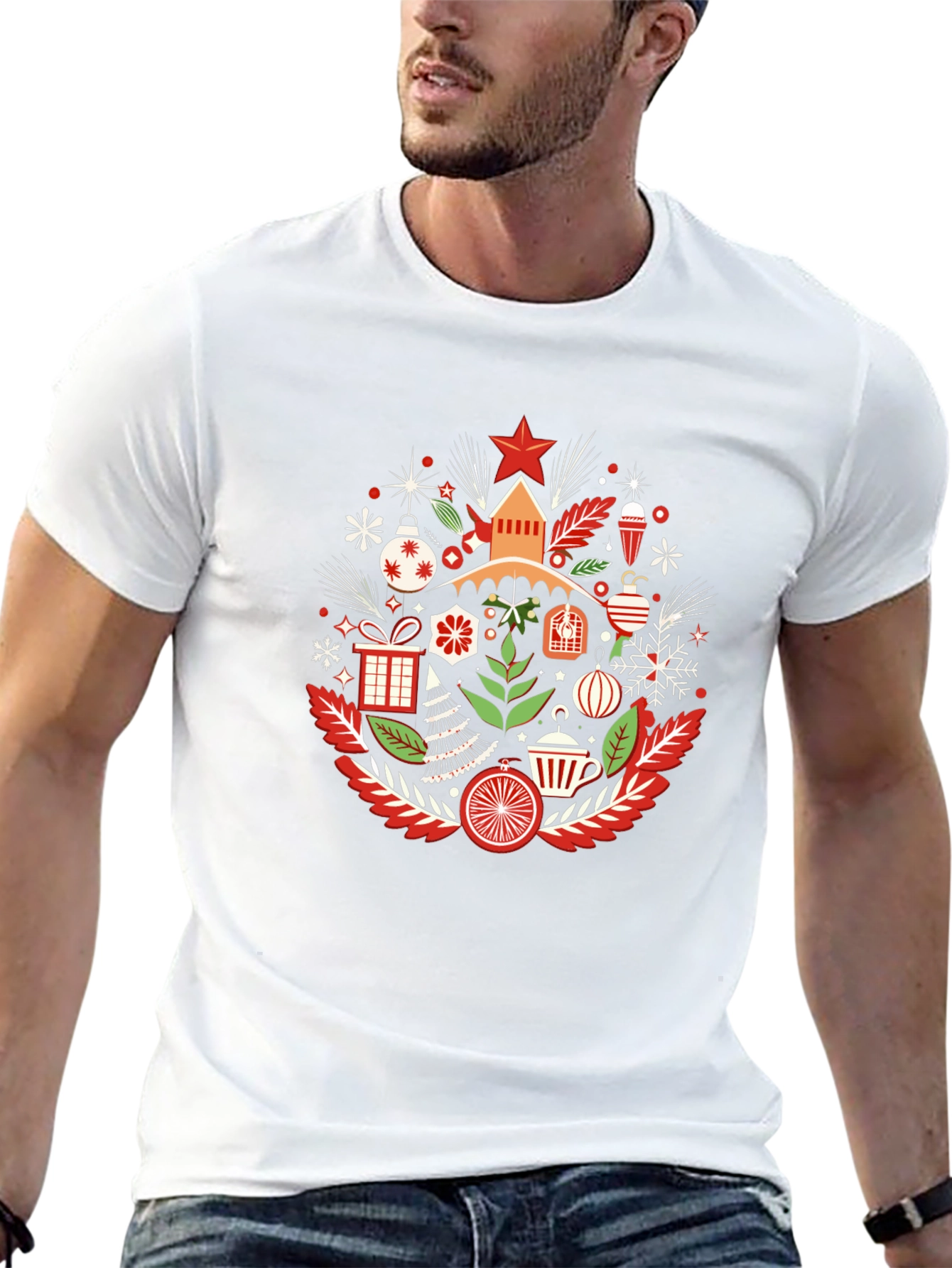 Festive Holiday Graphic Tee - Black