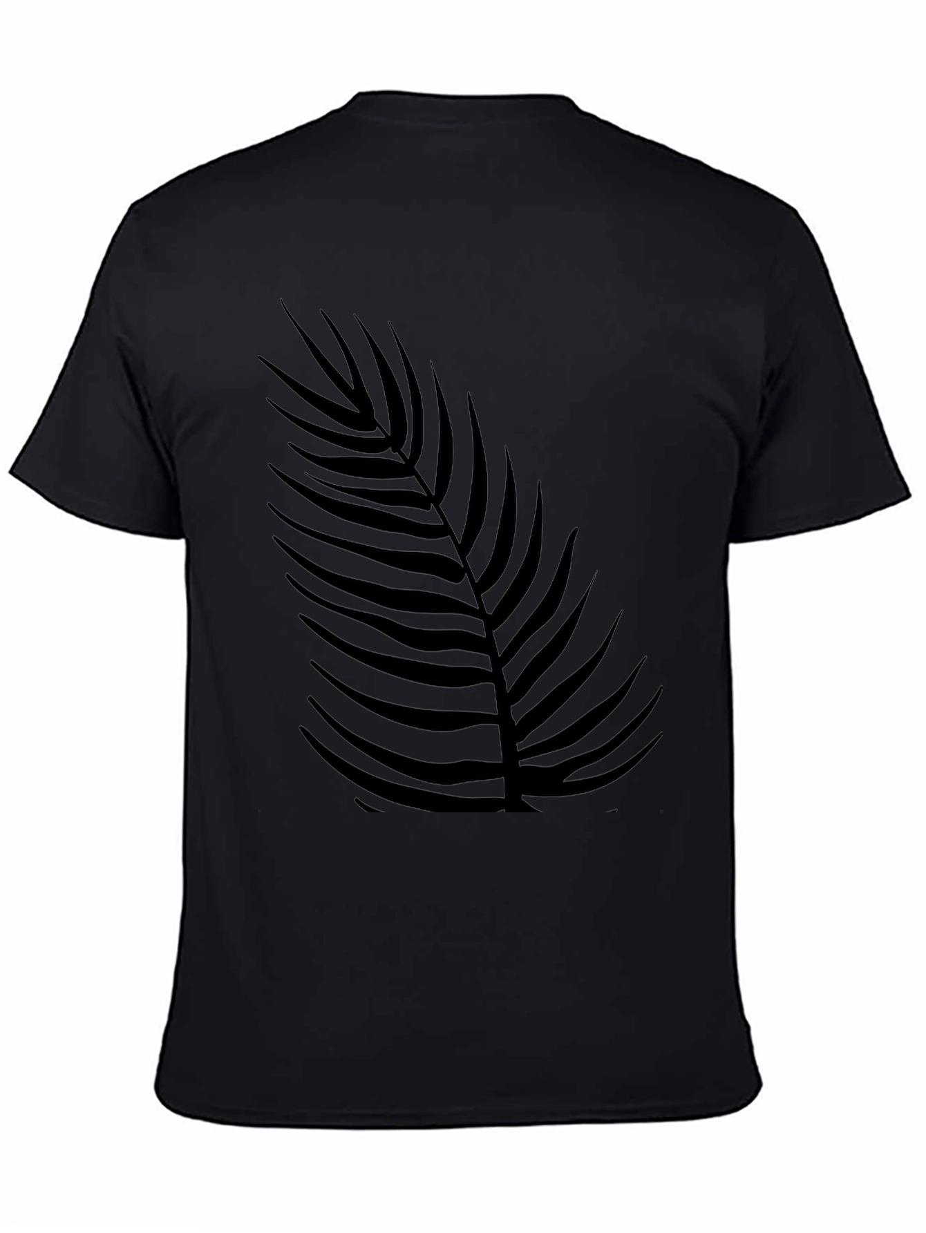 Mens Black Palm Leaf Print T-Shirt