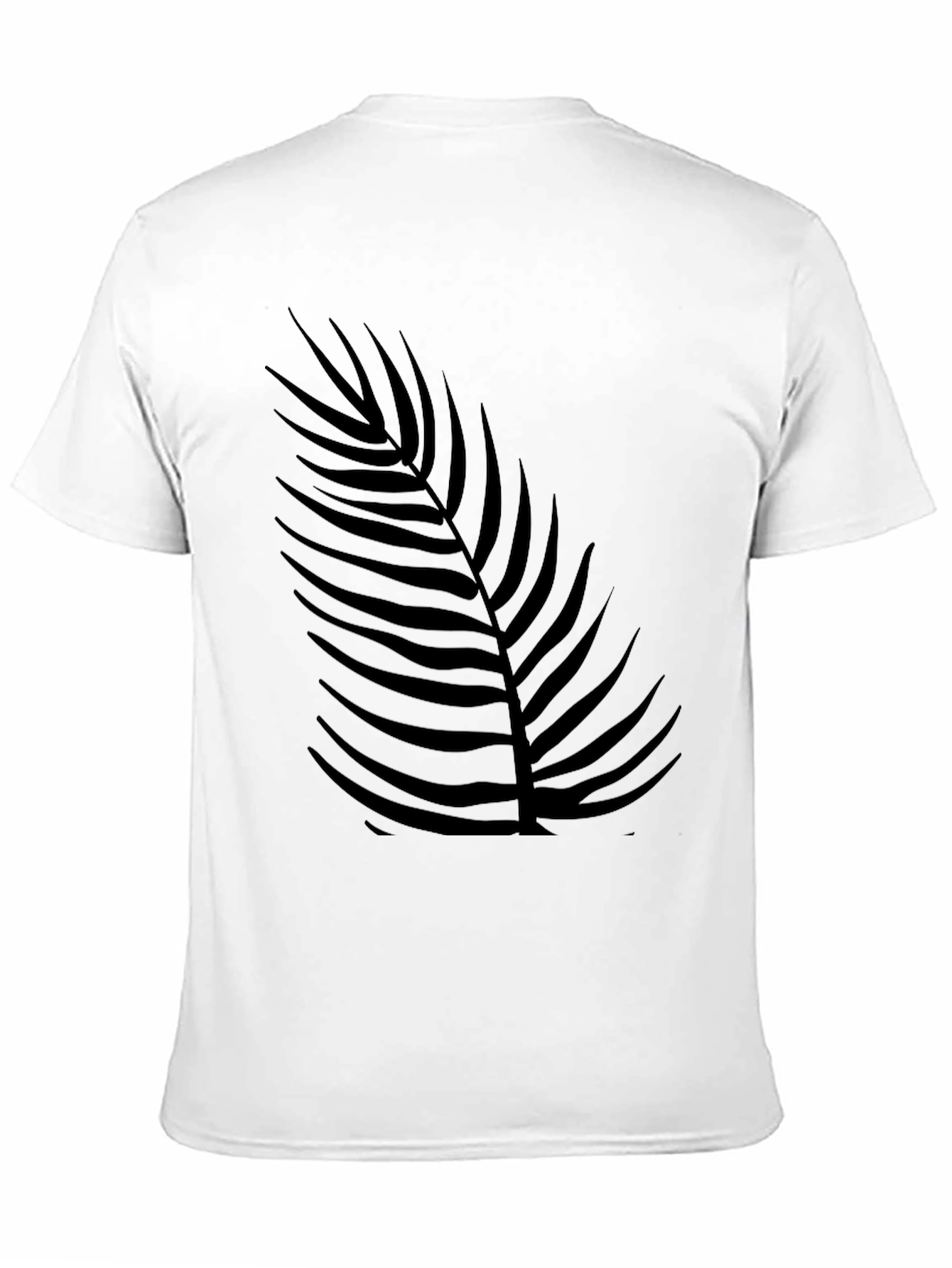 Mens Black Palm Leaf Print T-Shirt