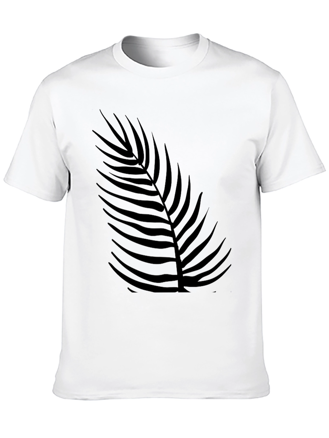 Mens Black Palm Leaf Print T-Shirt