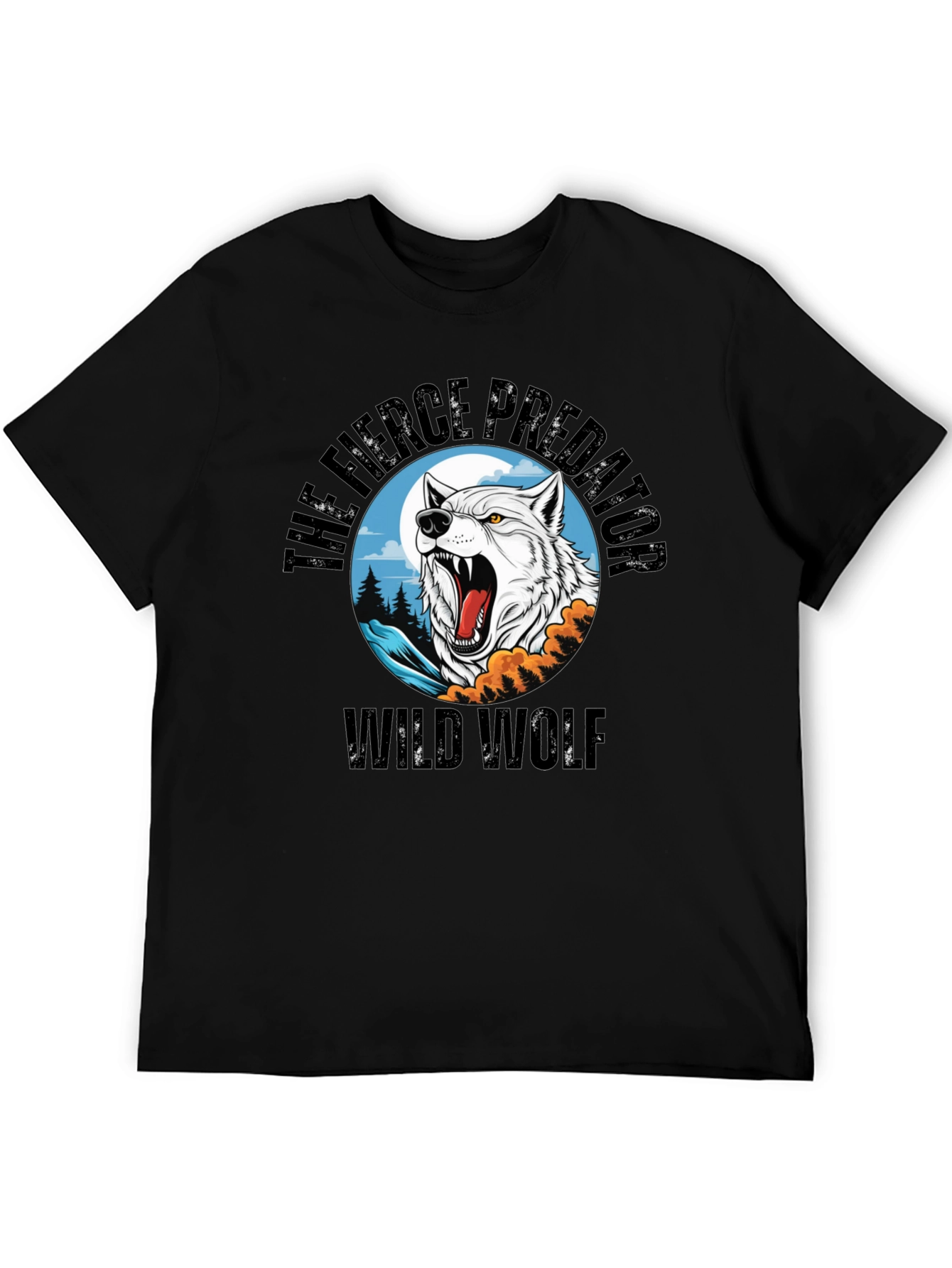 Wild Wolf Fierce Predator Graphic T-Shirt