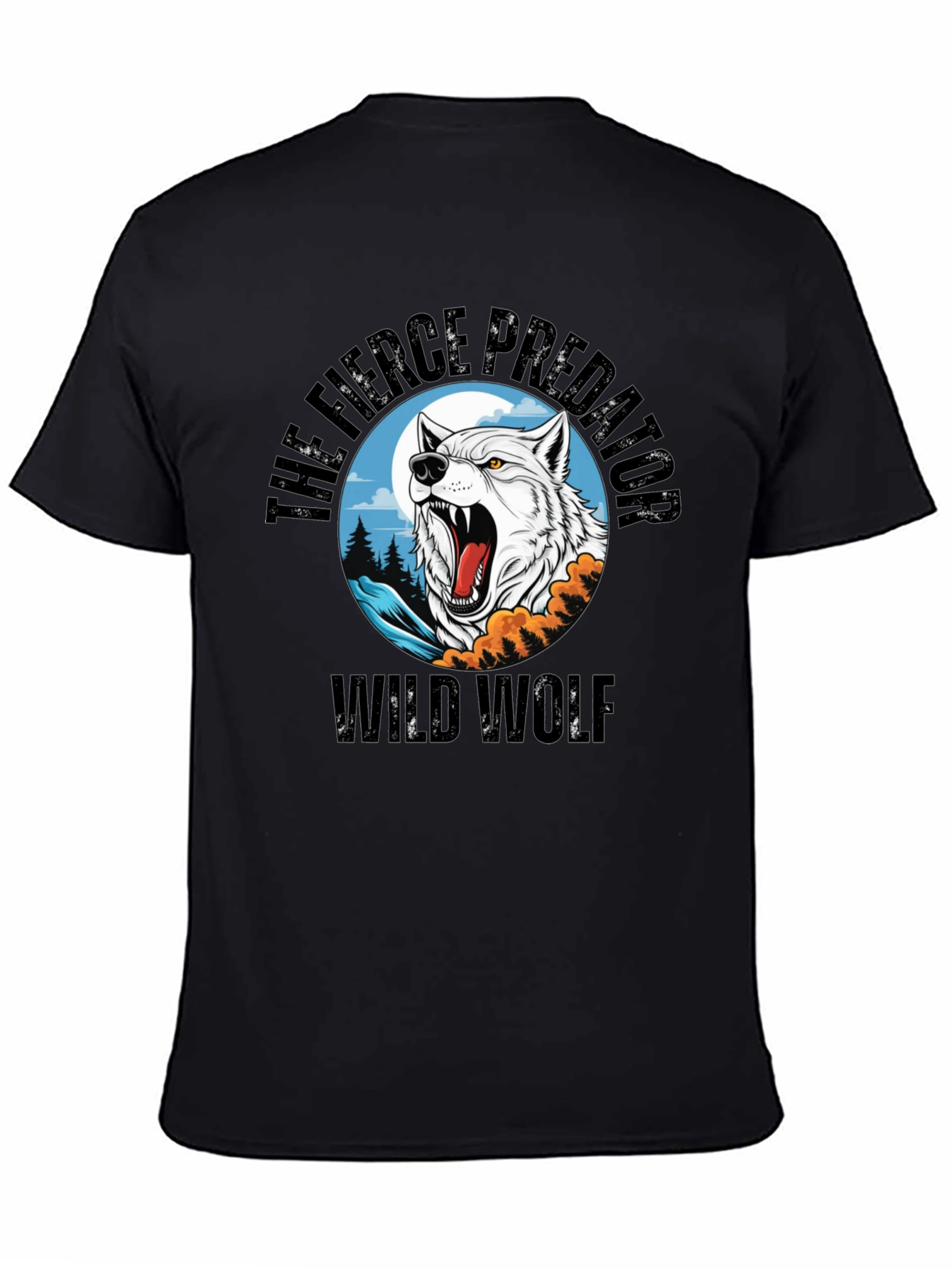 Wild Wolf Fierce Predator Graphic T-Shirt