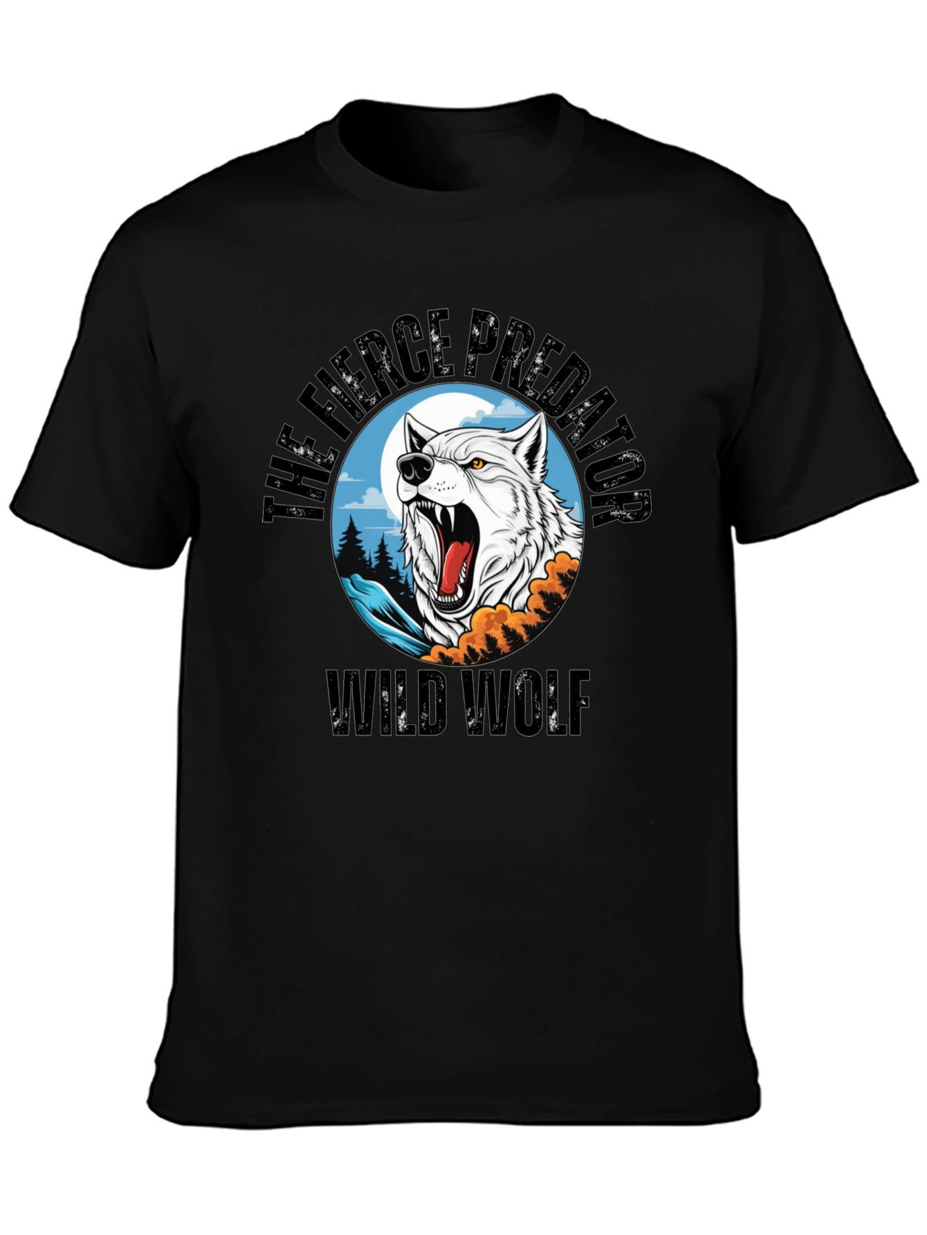 Wild Wolf Fierce Predator Graphic T-Shirt