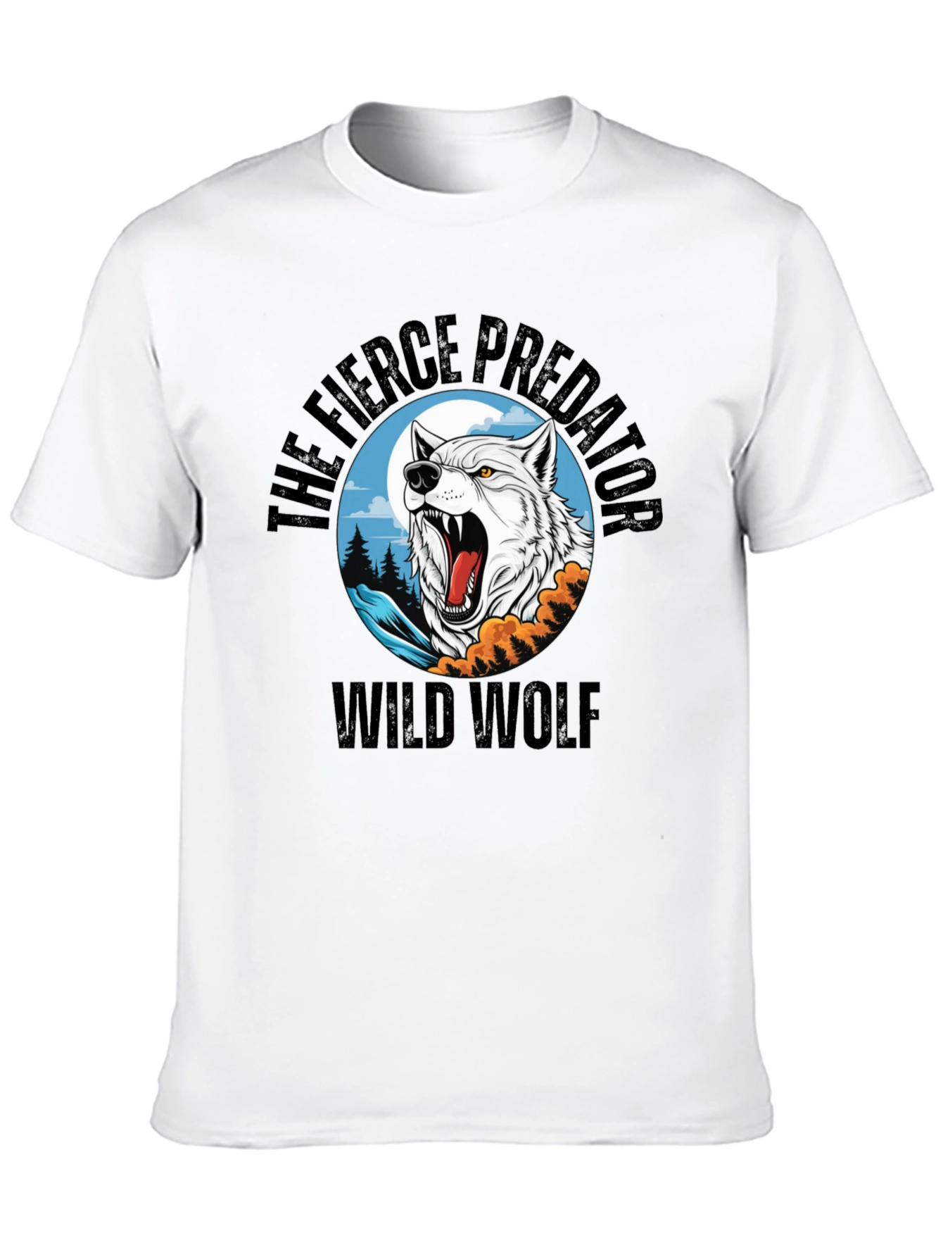 Wild Wolf Fierce Predator Graphic T-Shirt