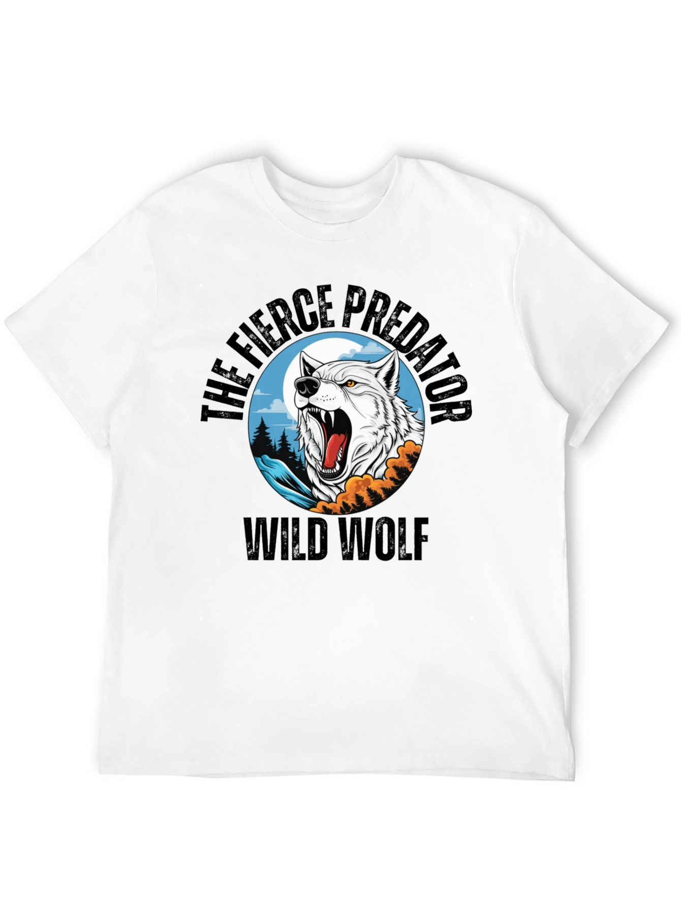 Wild Wolf Fierce Predator Graphic T-Shirt