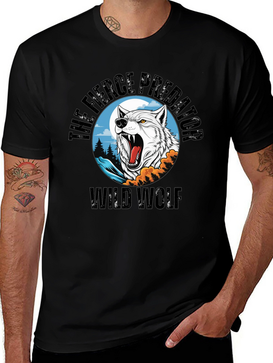 Wild Wolf Fierce Predator Graphic T-Shirt