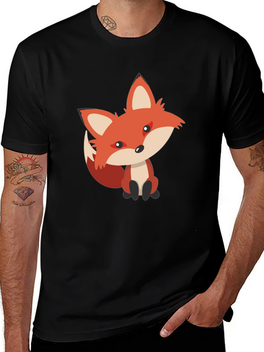 Cute Fox Graphic Tee - Black