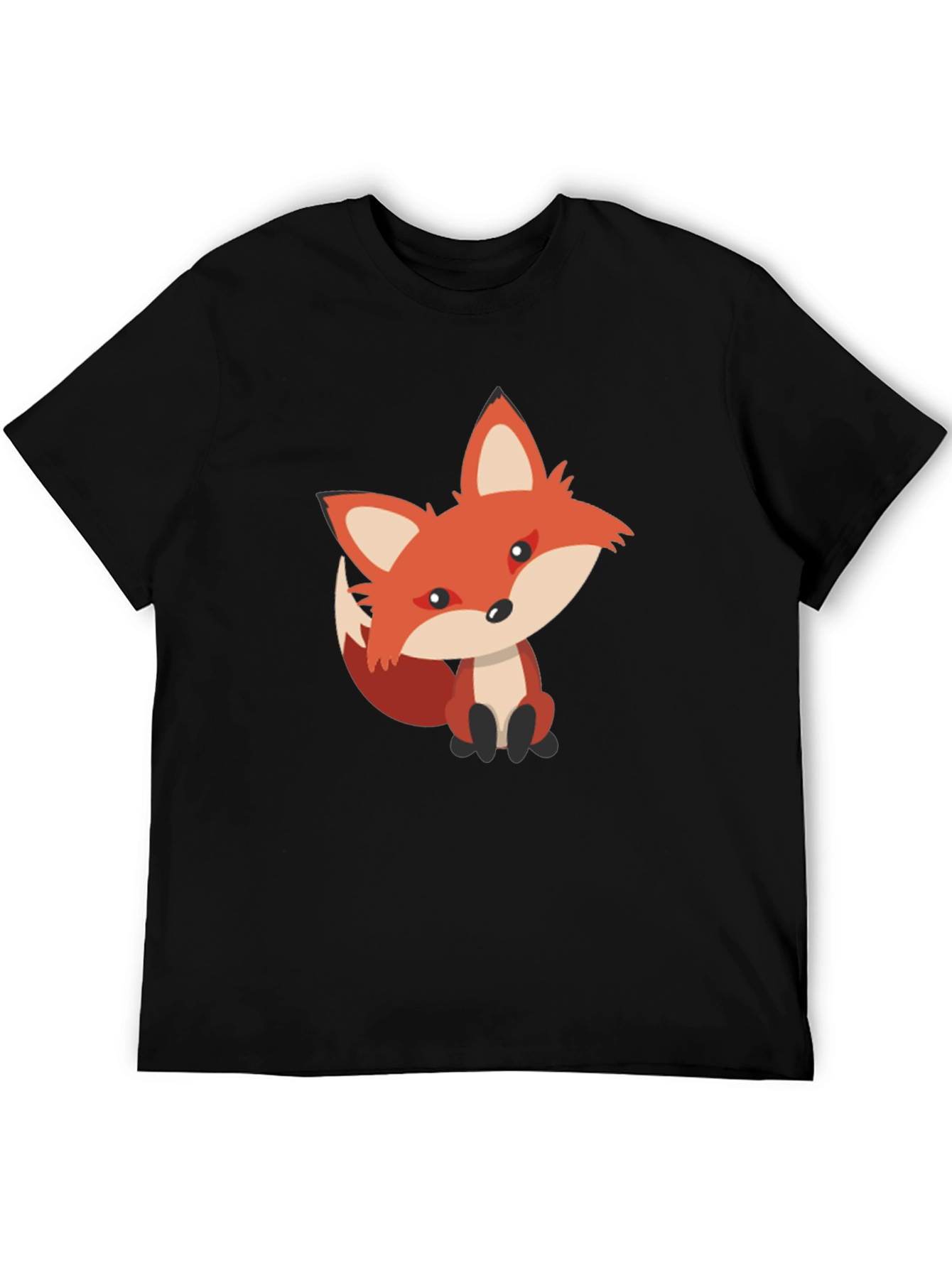 Cute Fox Graphic Tee - Black