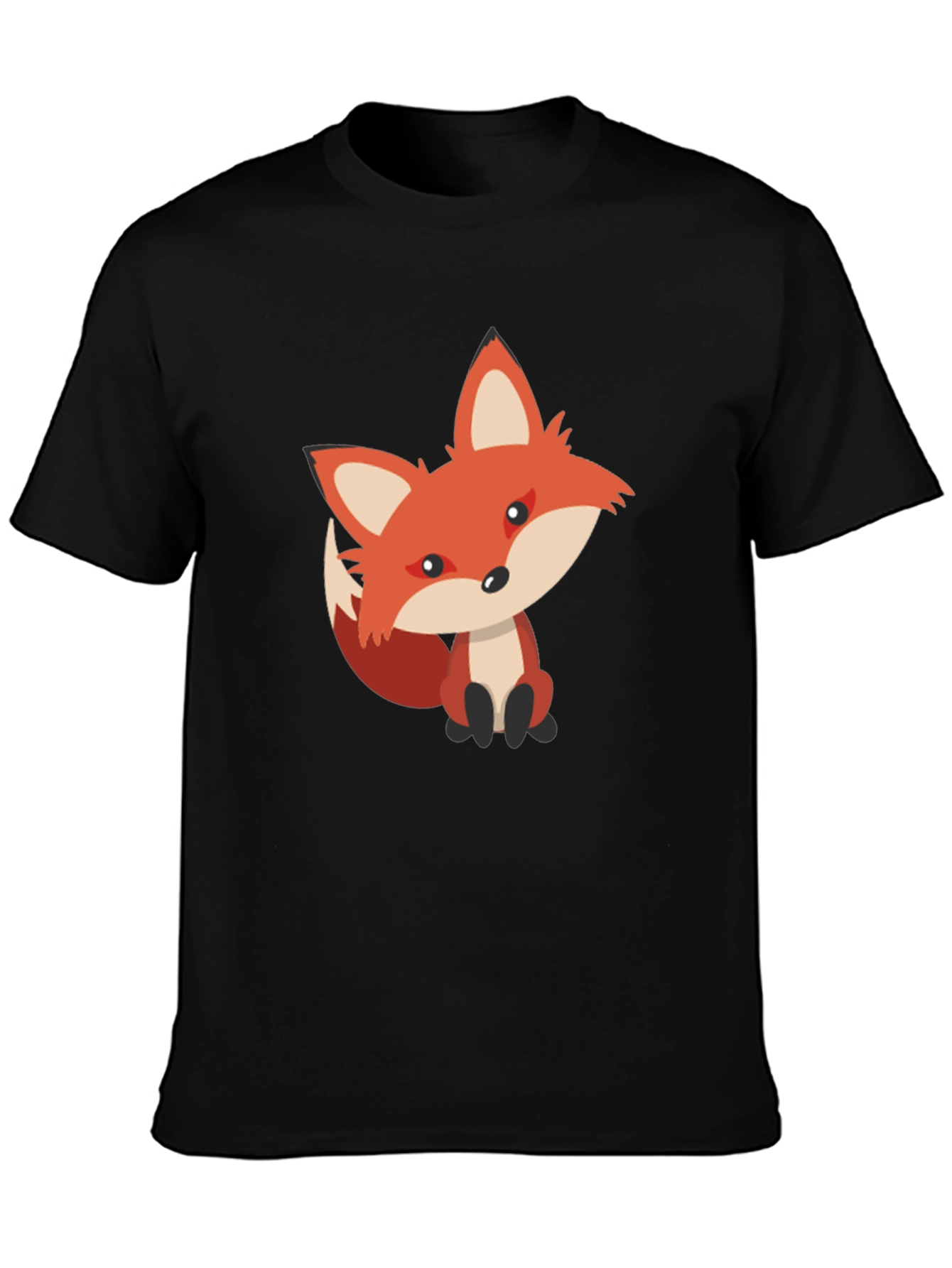 Cute Fox Graphic Tee - Black