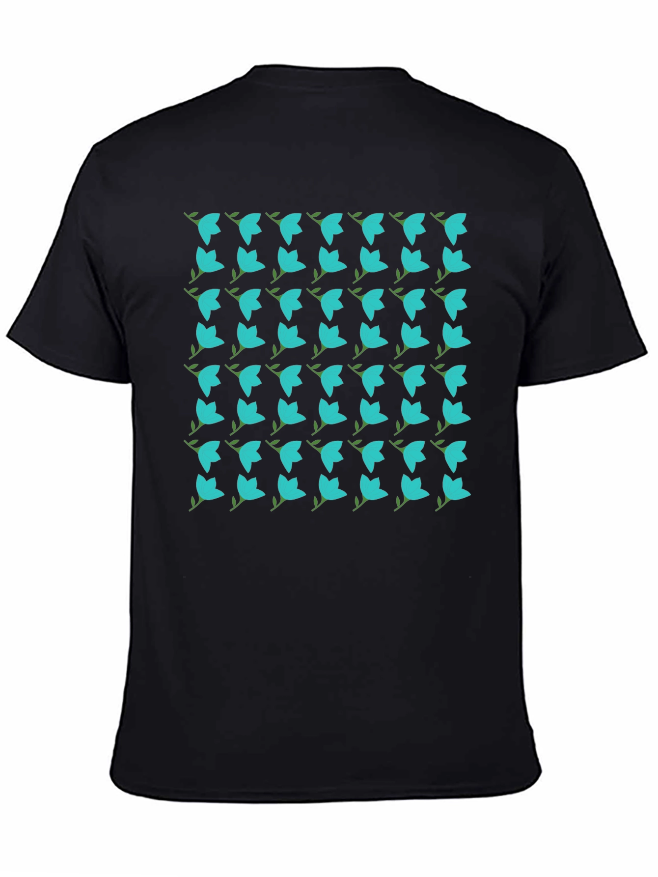 Floral Pattern Black T-Shirt - Trendy Casual Wear