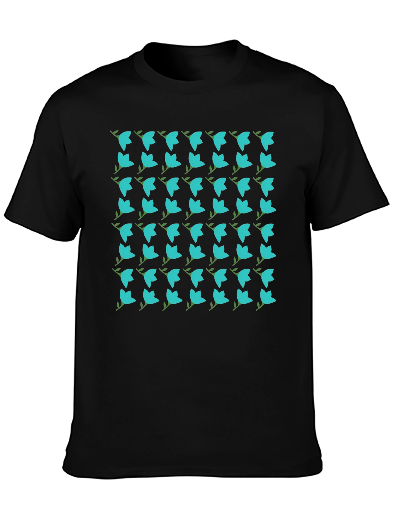 Floral Pattern Black T-Shirt - Trendy Casual Wear