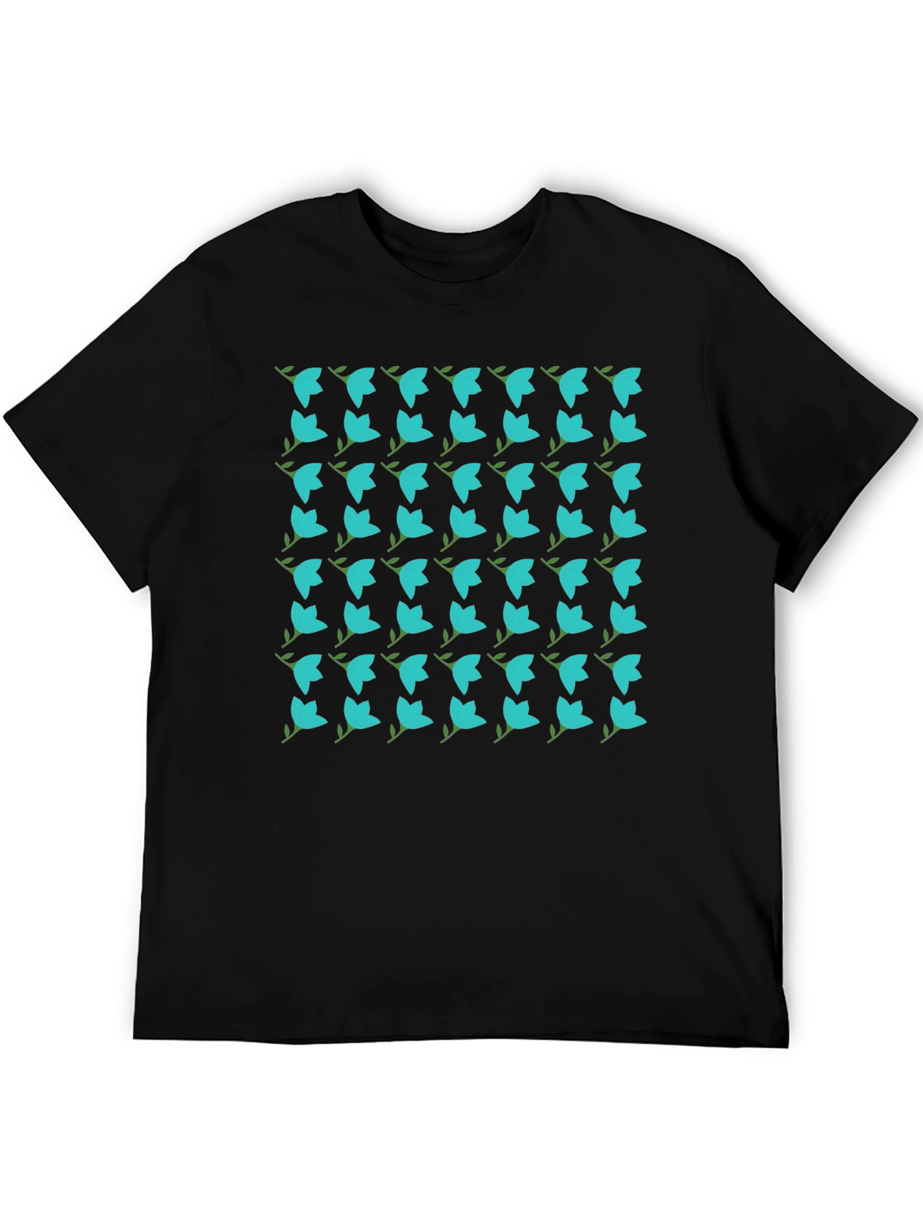 Floral Pattern Black T-Shirt - Trendy Casual Wear
