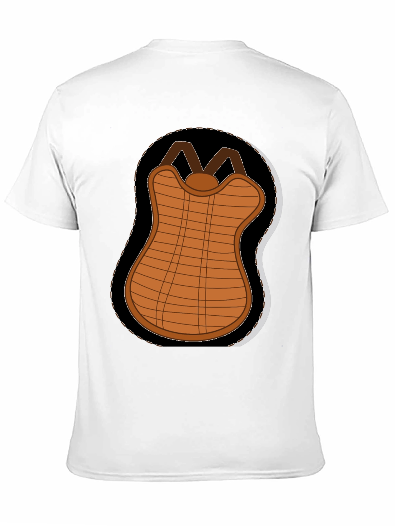 Cartoon Baseball Chest Protector Black T-Shirt