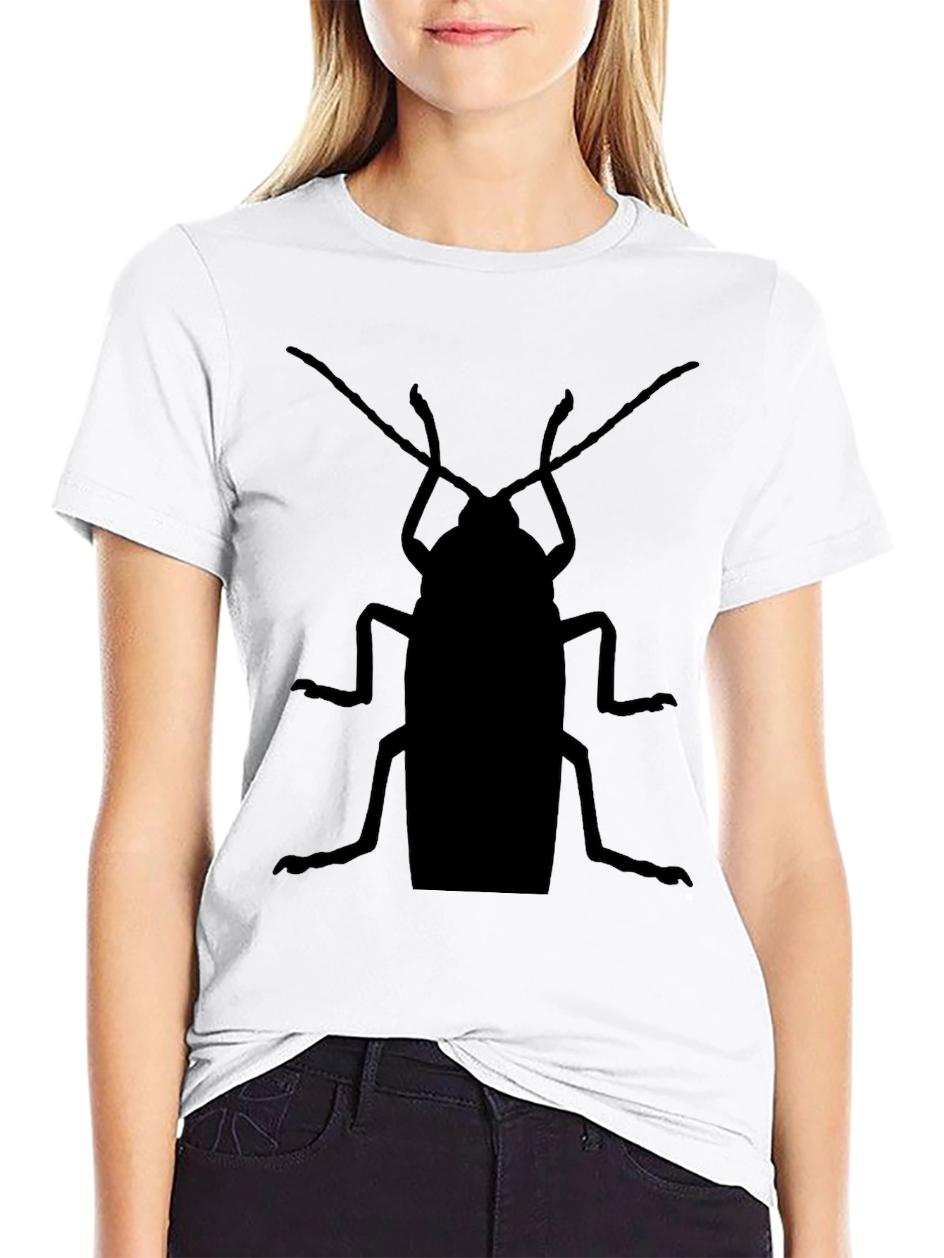 Novelty Cockroach Graphic Tee - Black T-Shirt