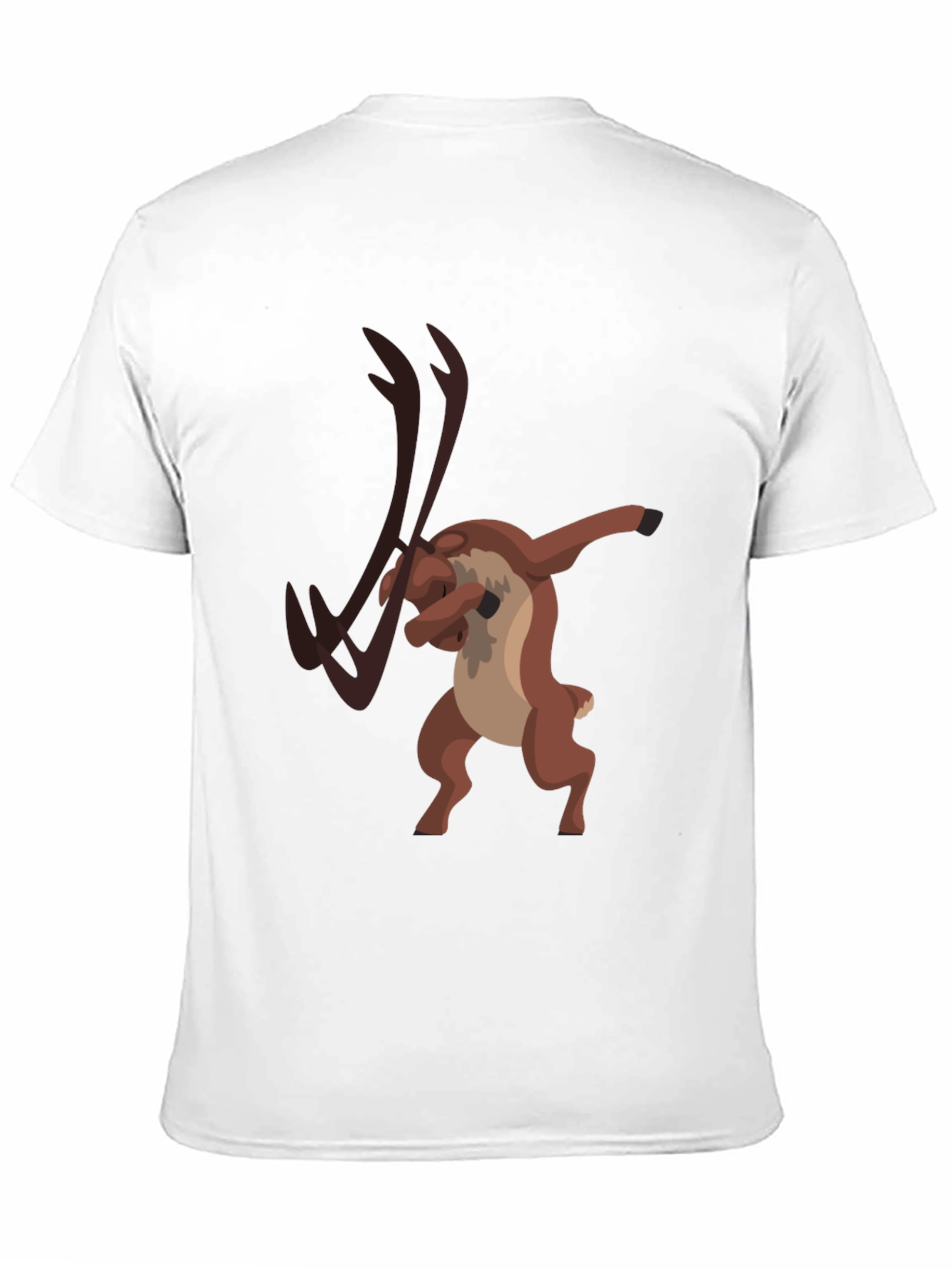 Dabbing Reindeer Graphic Tee - Black Cotton T-Shirt