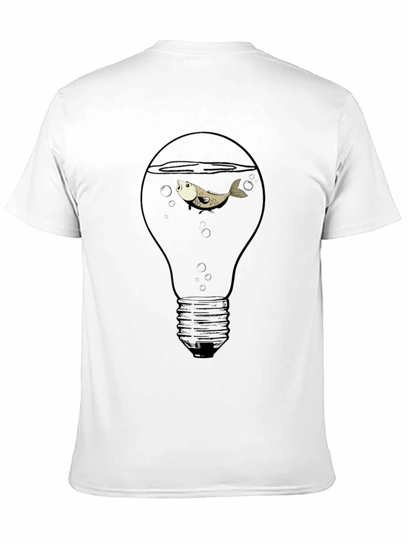 Fish in Lightbulb Black Graphic Tee
