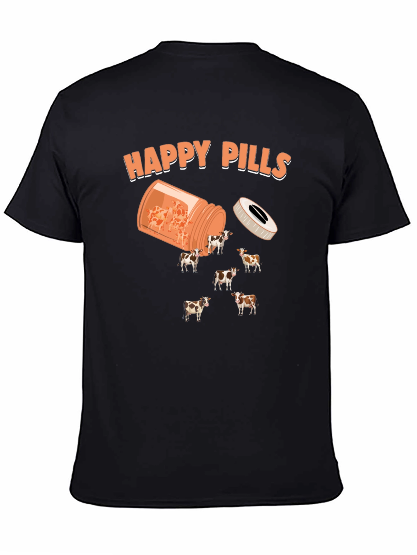 Happy Pills Cow T-Shirt - Novelty Graphic Tee