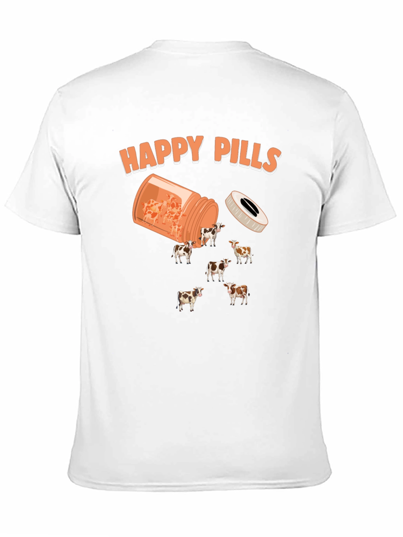 Happy Pills Cow T-Shirt - Novelty Graphic Tee