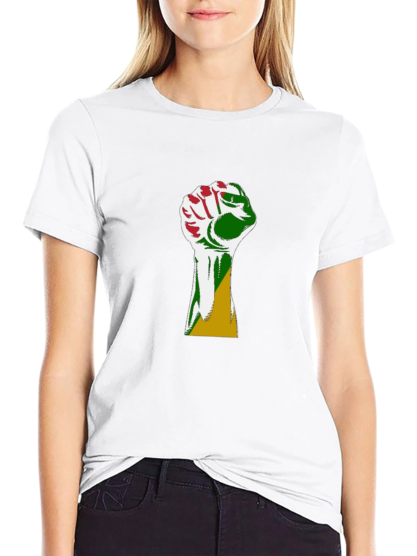 Afro Power Fist Graphic Tee - Black
