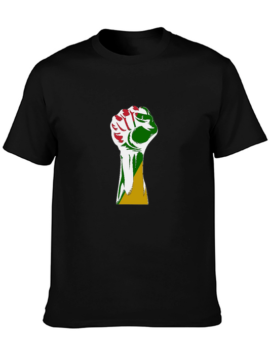 Afro Power Fist Graphic Tee - Black
