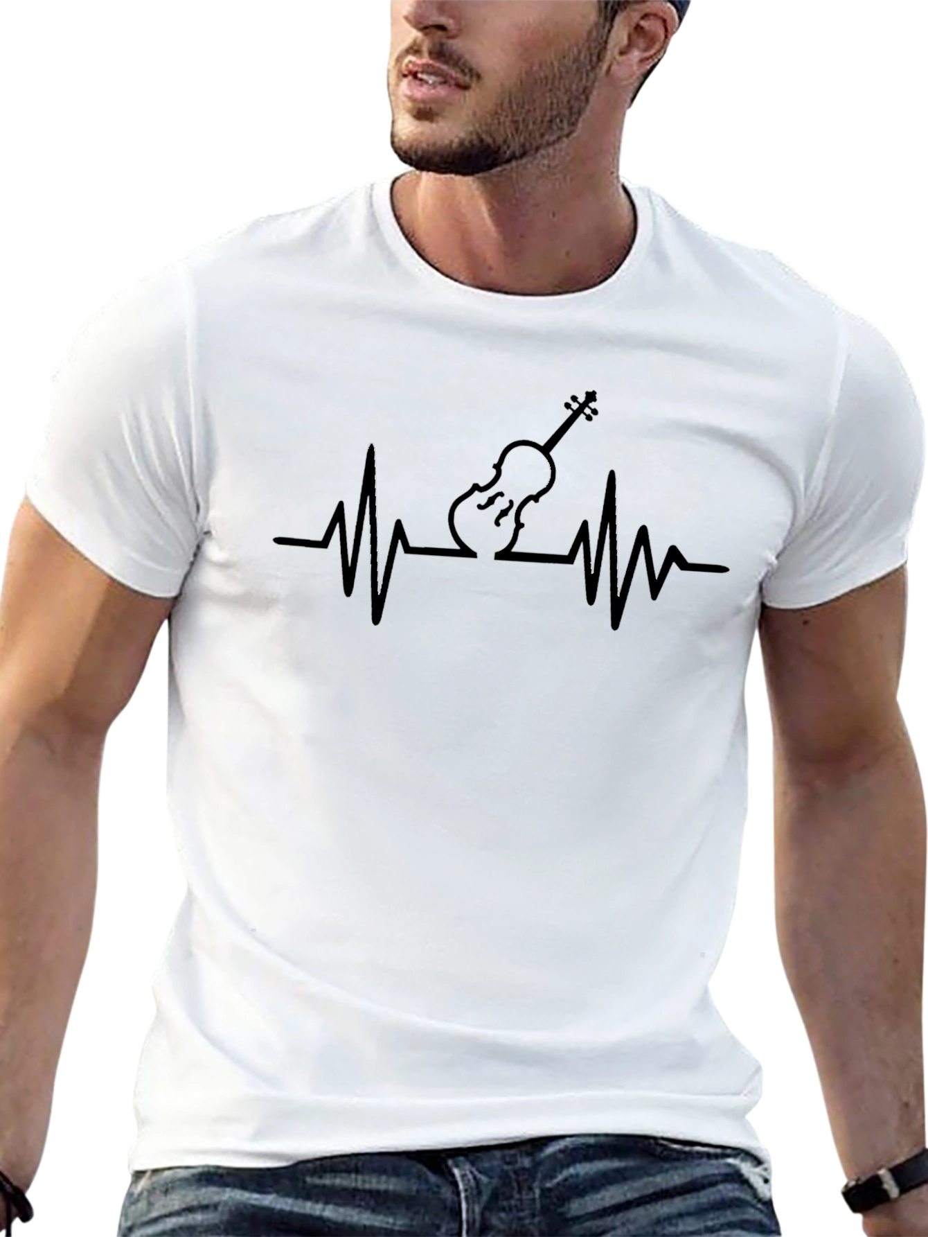 Violin Heartbeat T-Shirt - Music Lover Tee