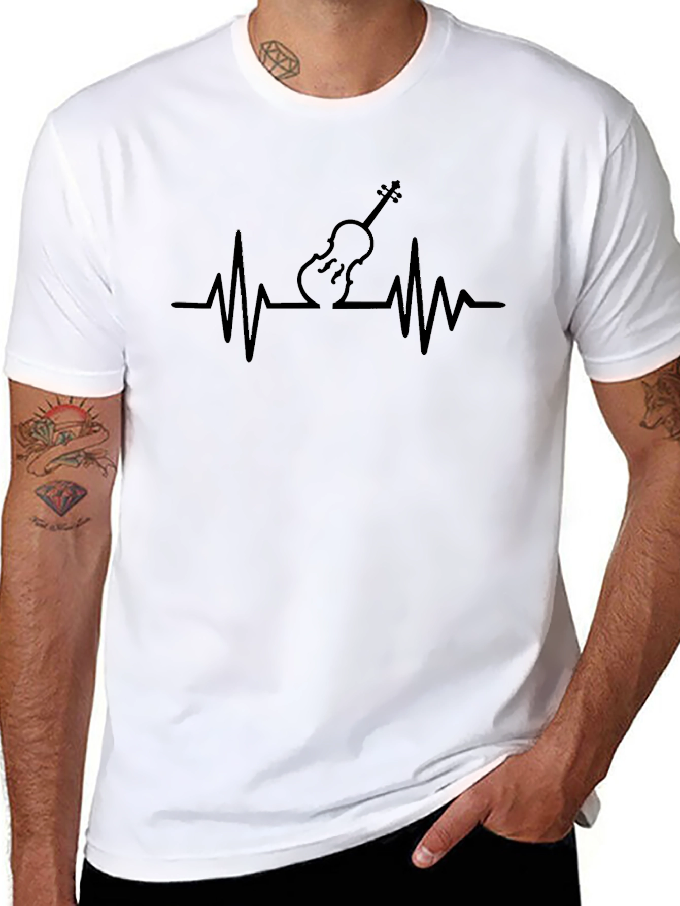 Violin Heartbeat T-Shirt - Music Lover Tee