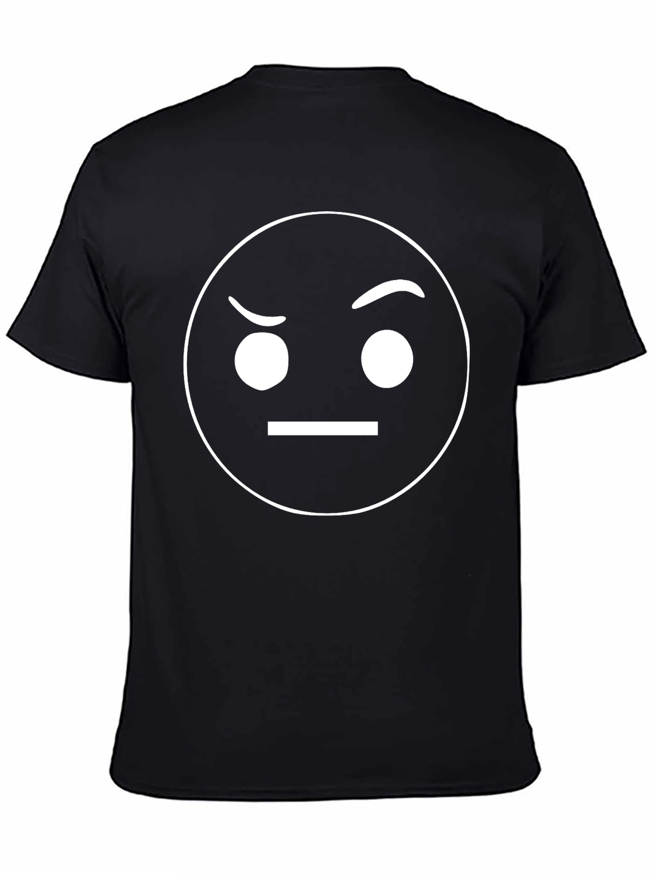 Skeptical Emoji Black T-Shirt