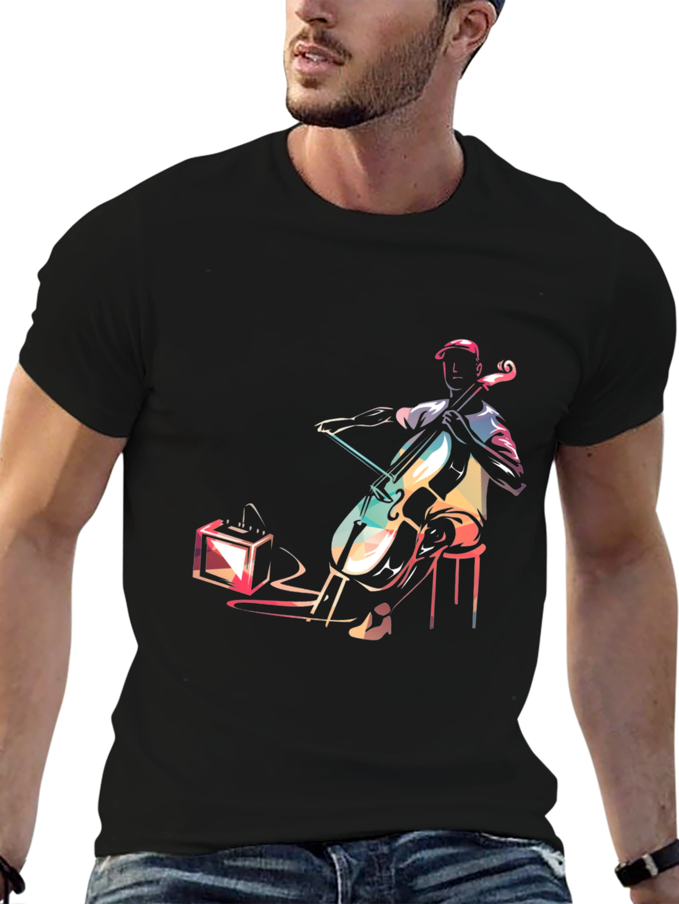 Musician Graphic Tee - Cello Player Design