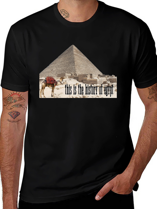 Egypt History T-Shirt - Pyramid Camel Design