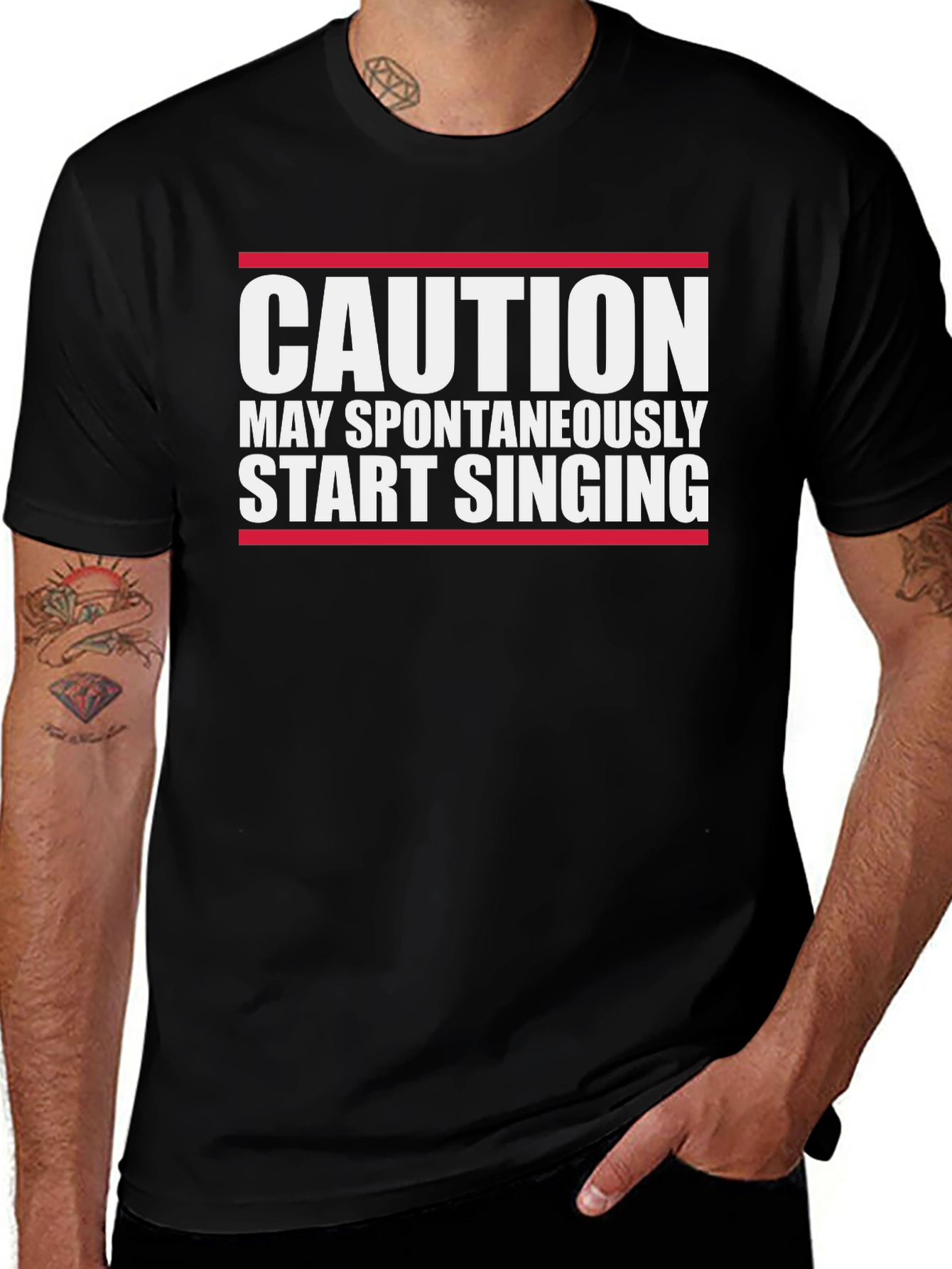 Caution May Start Singing Graphic T-Shirt