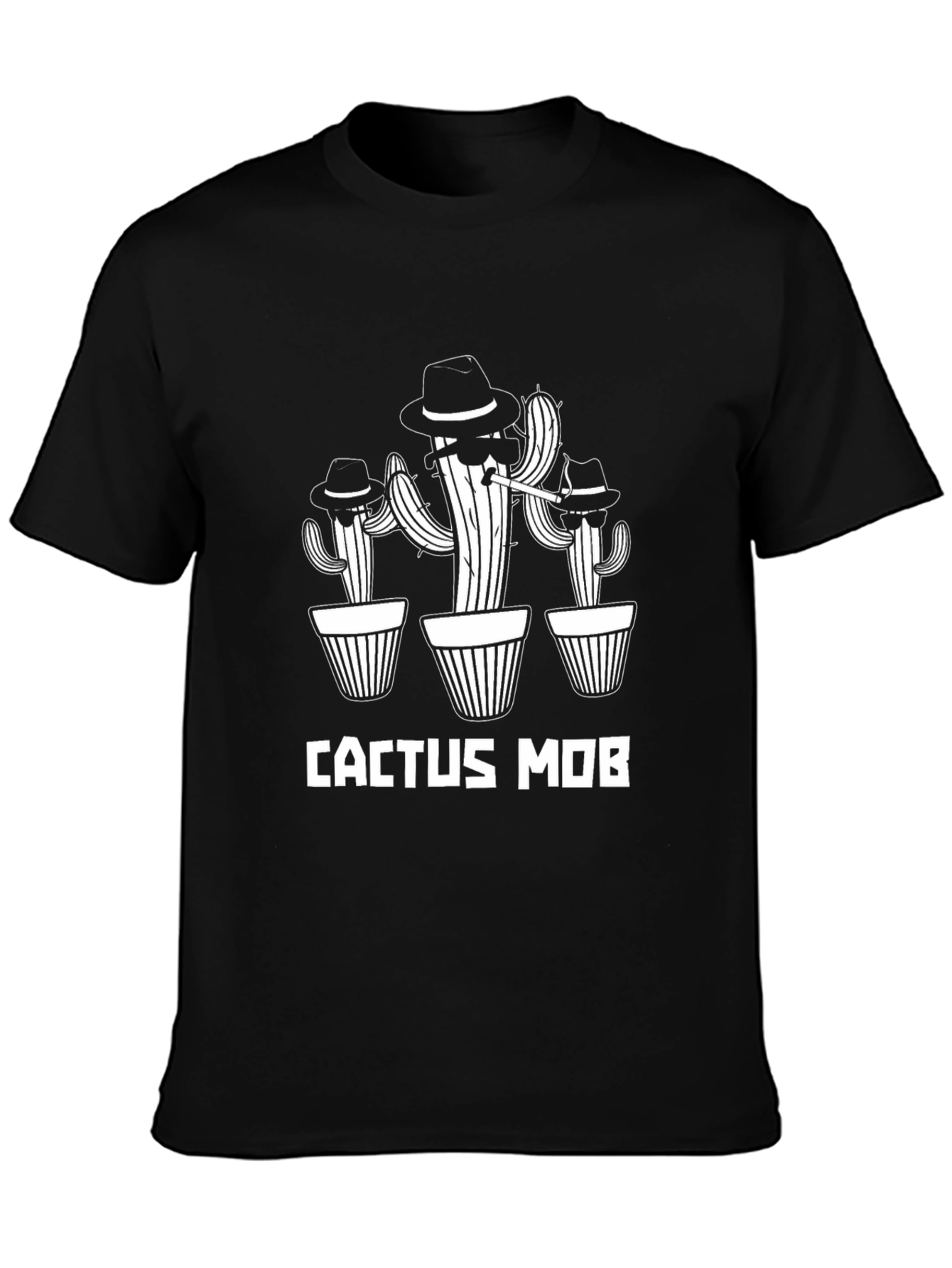 Cactus Mob Black T-Shirt - Funny Graphic Tee