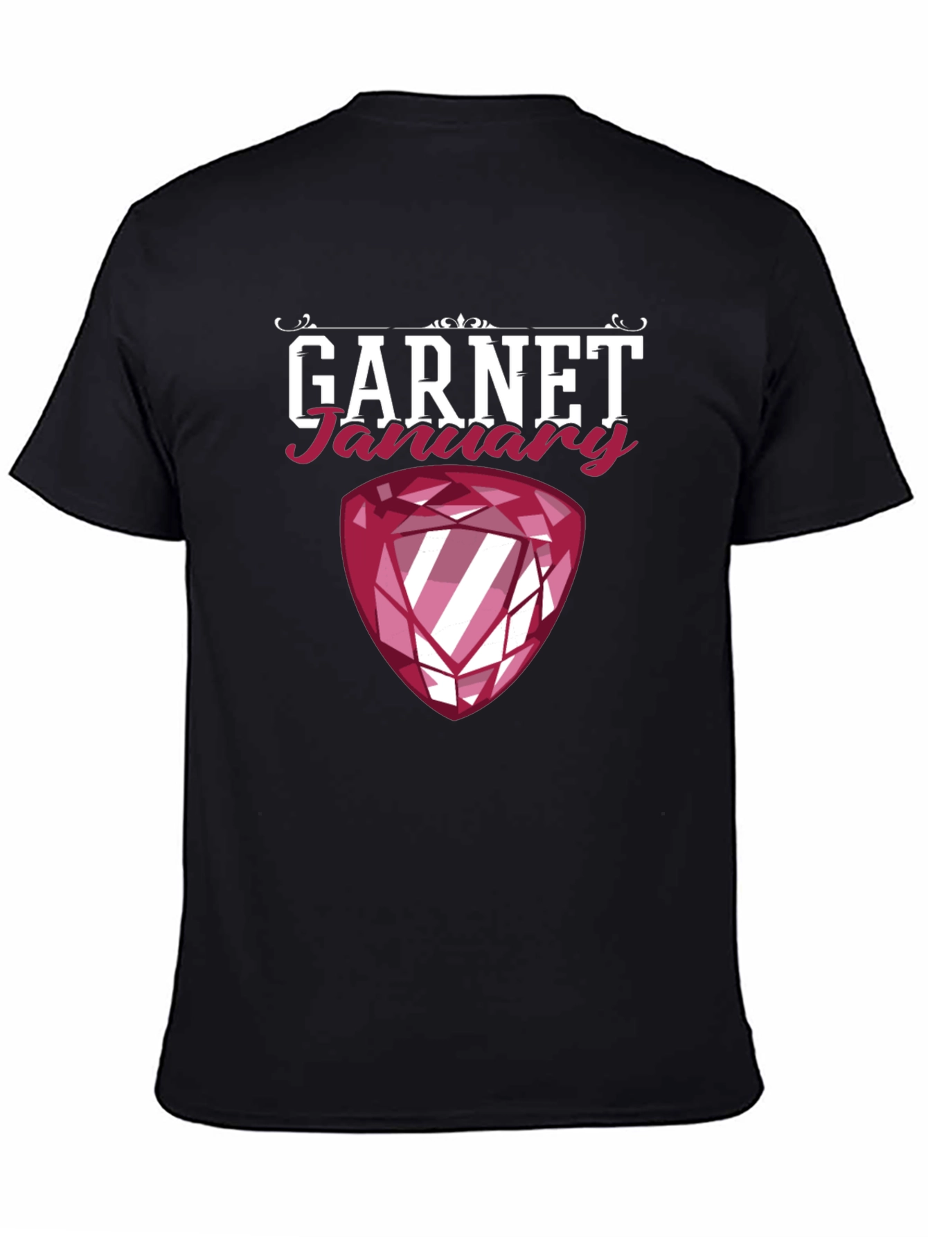 Garnet January Birthstone Black T-Shirt