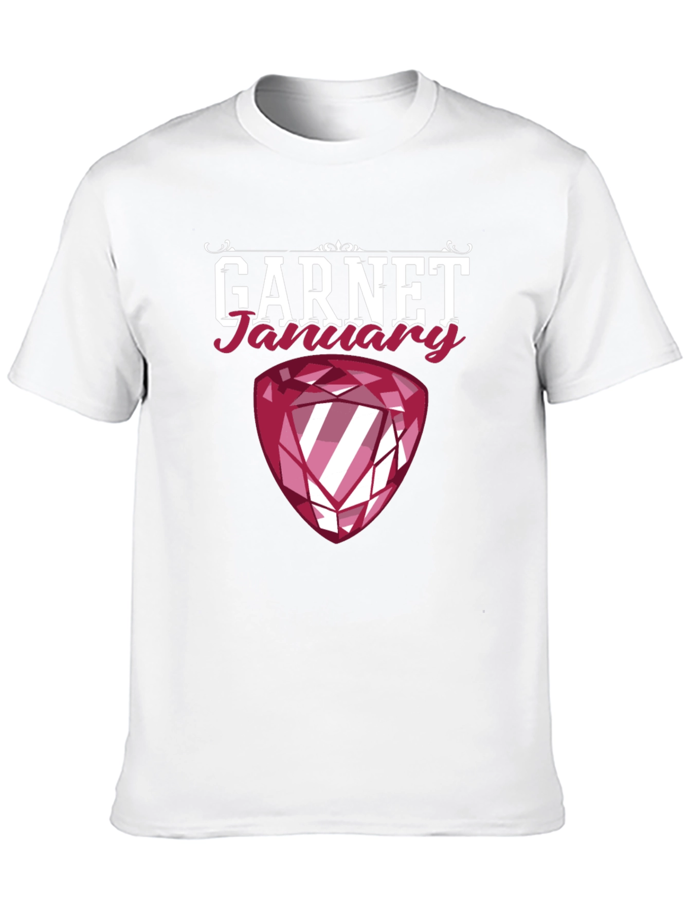 Garnet January Birthstone Black T-Shirt