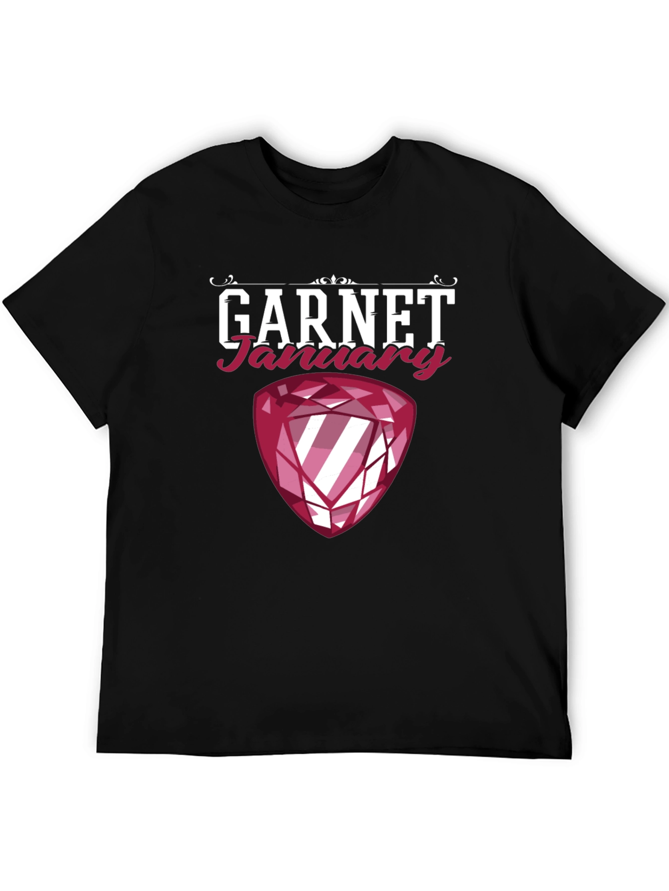 Garnet January Birthstone Black T-Shirt