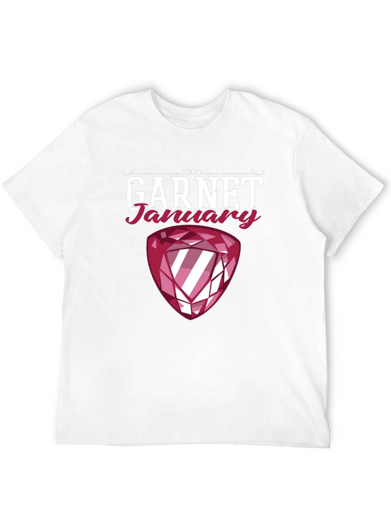 Garnet January Birthstone Black T-Shirt