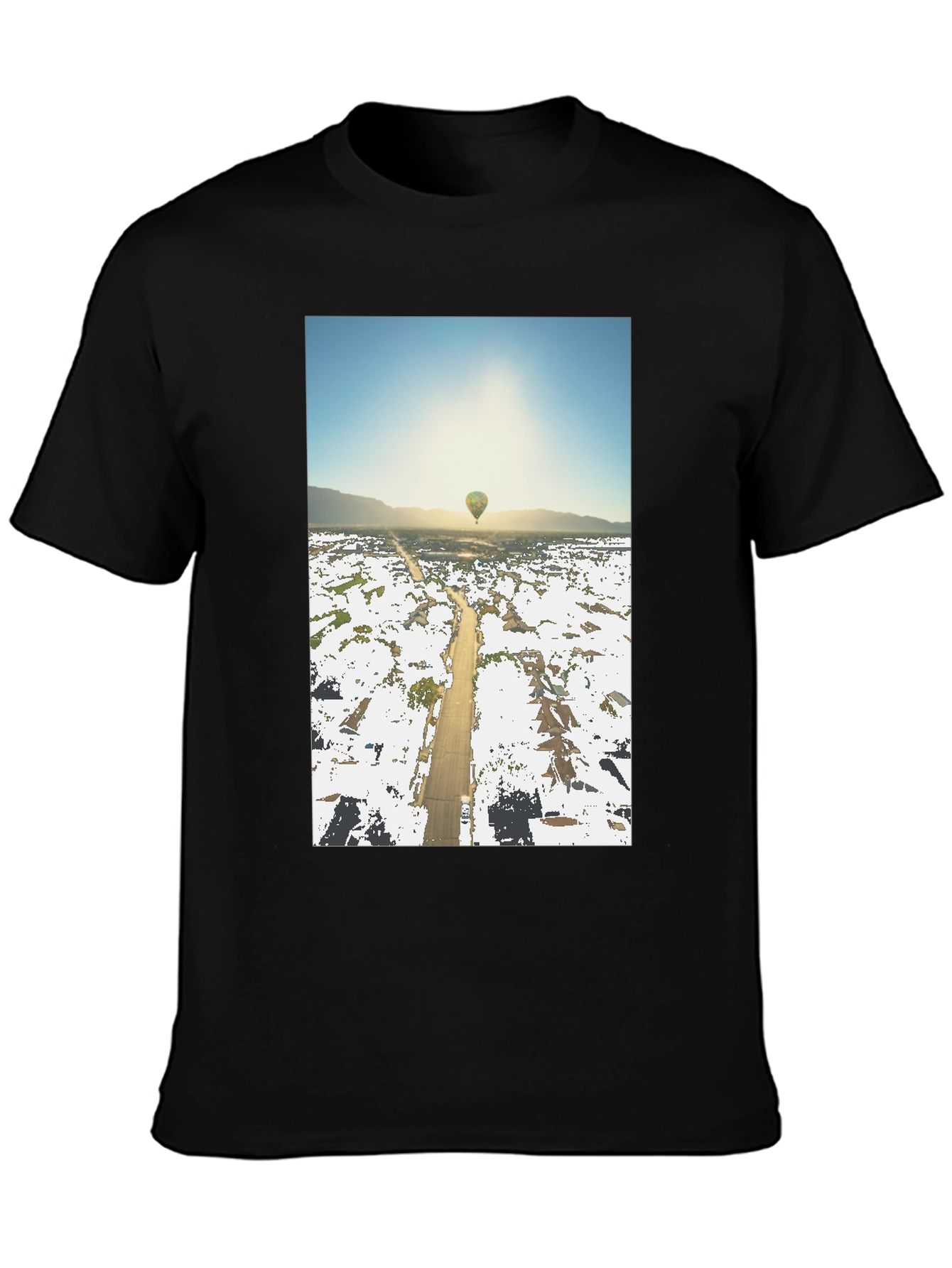 Hot Air Balloon T-Shirt Aerial View Graphic Tee