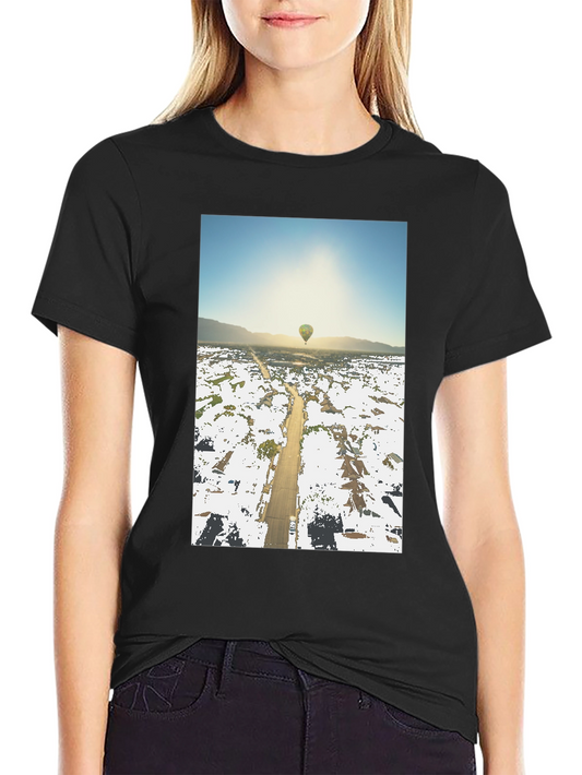 Hot Air Balloon T-Shirt Aerial View Graphic Tee