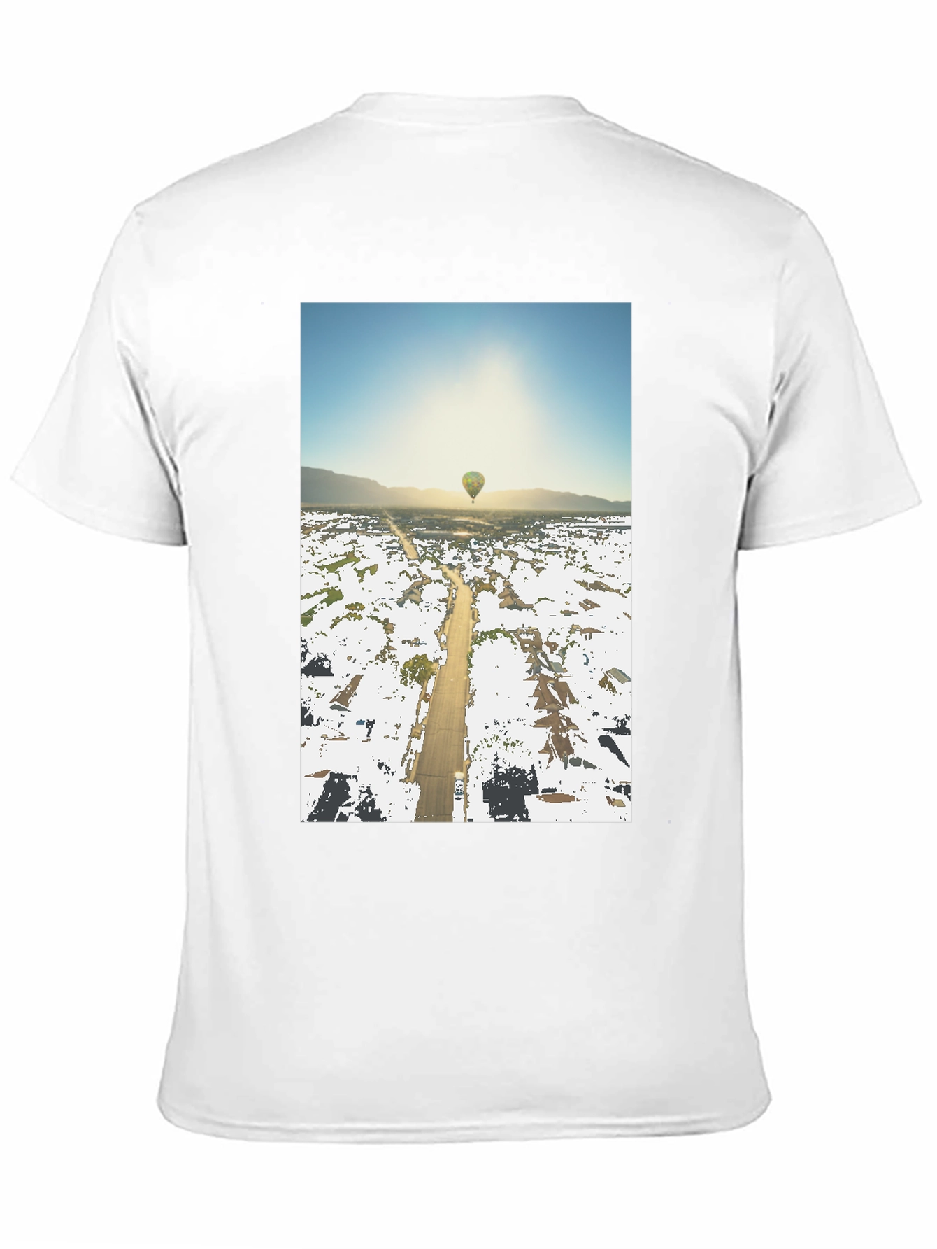 Hot Air Balloon T-Shirt Aerial View Graphic Tee
